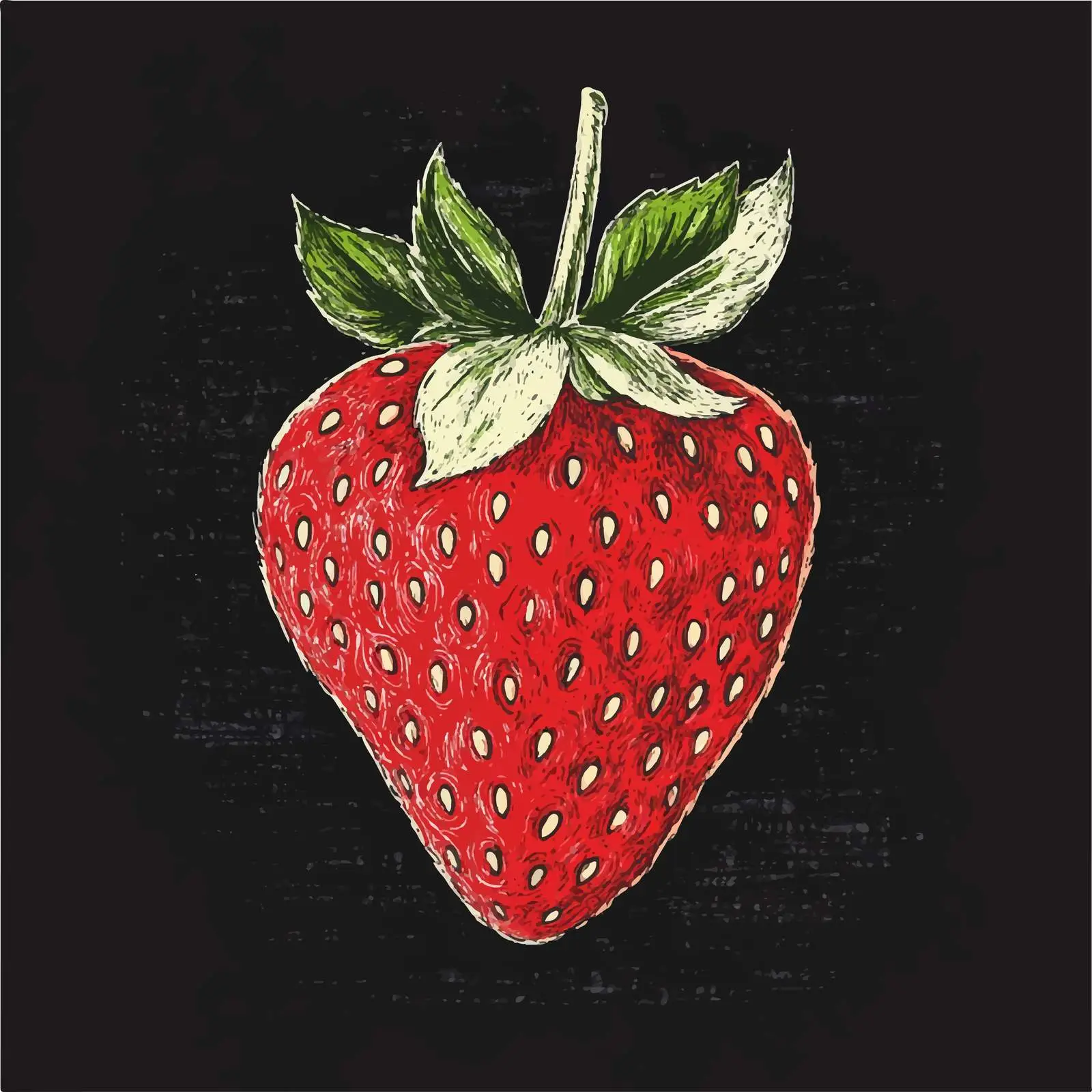 Hand Drawn Strawberry Sketch on Chalkboard — free download from Dotvec