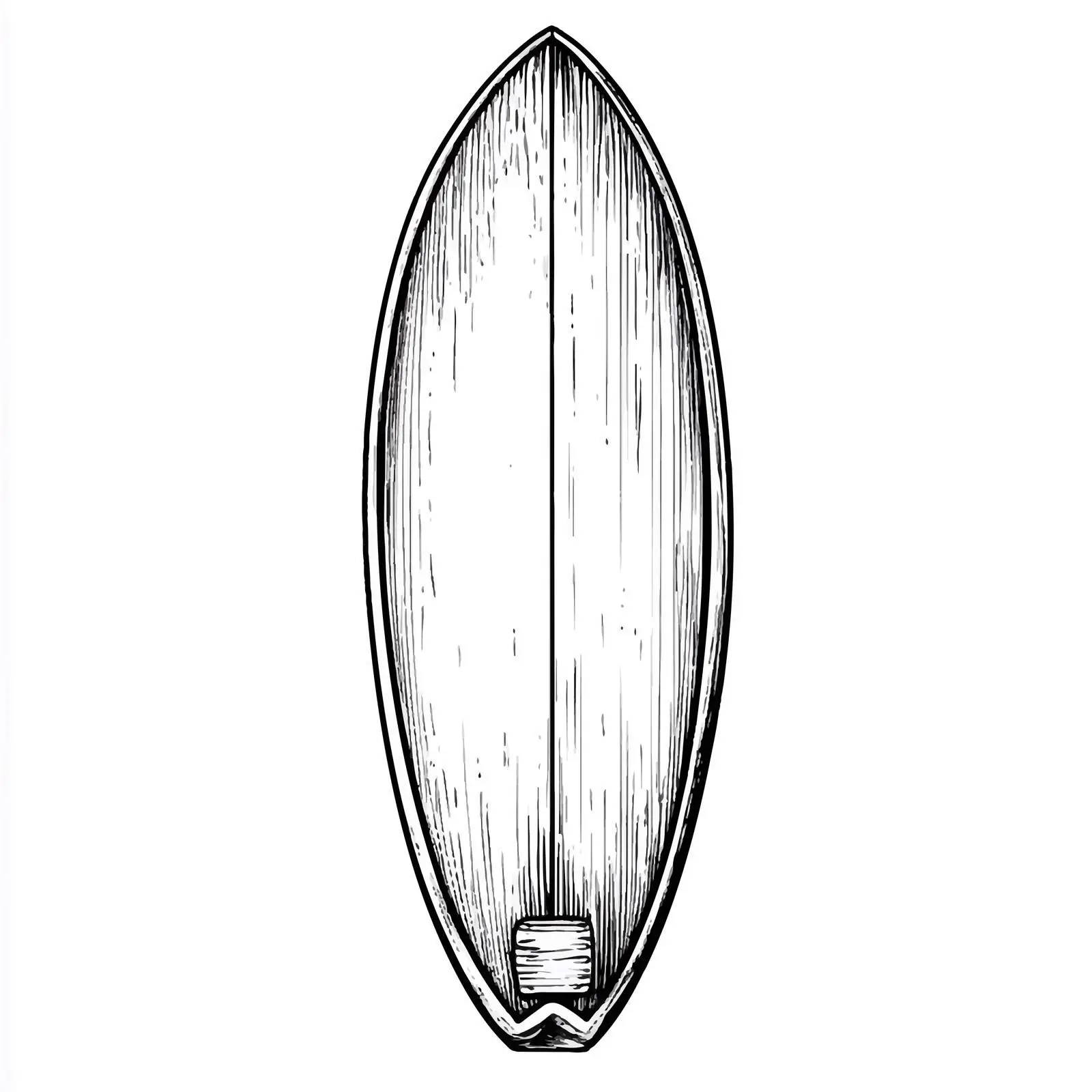 Hand-Drawn Surfboard Sketch Isolated on White — free download from Dotvec