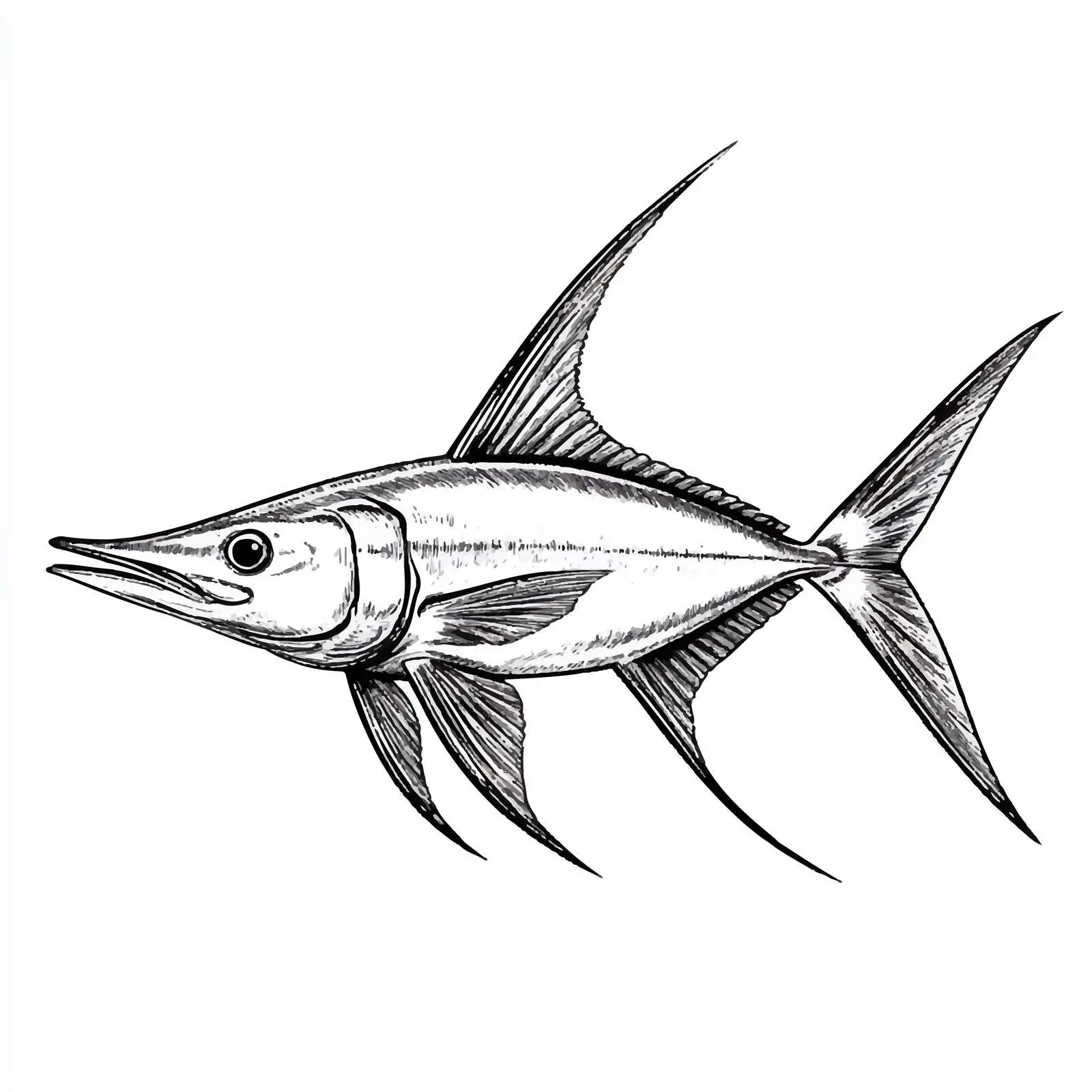 Hand Drawn Swordfish Sketch Vector Design — free download from Dotvec