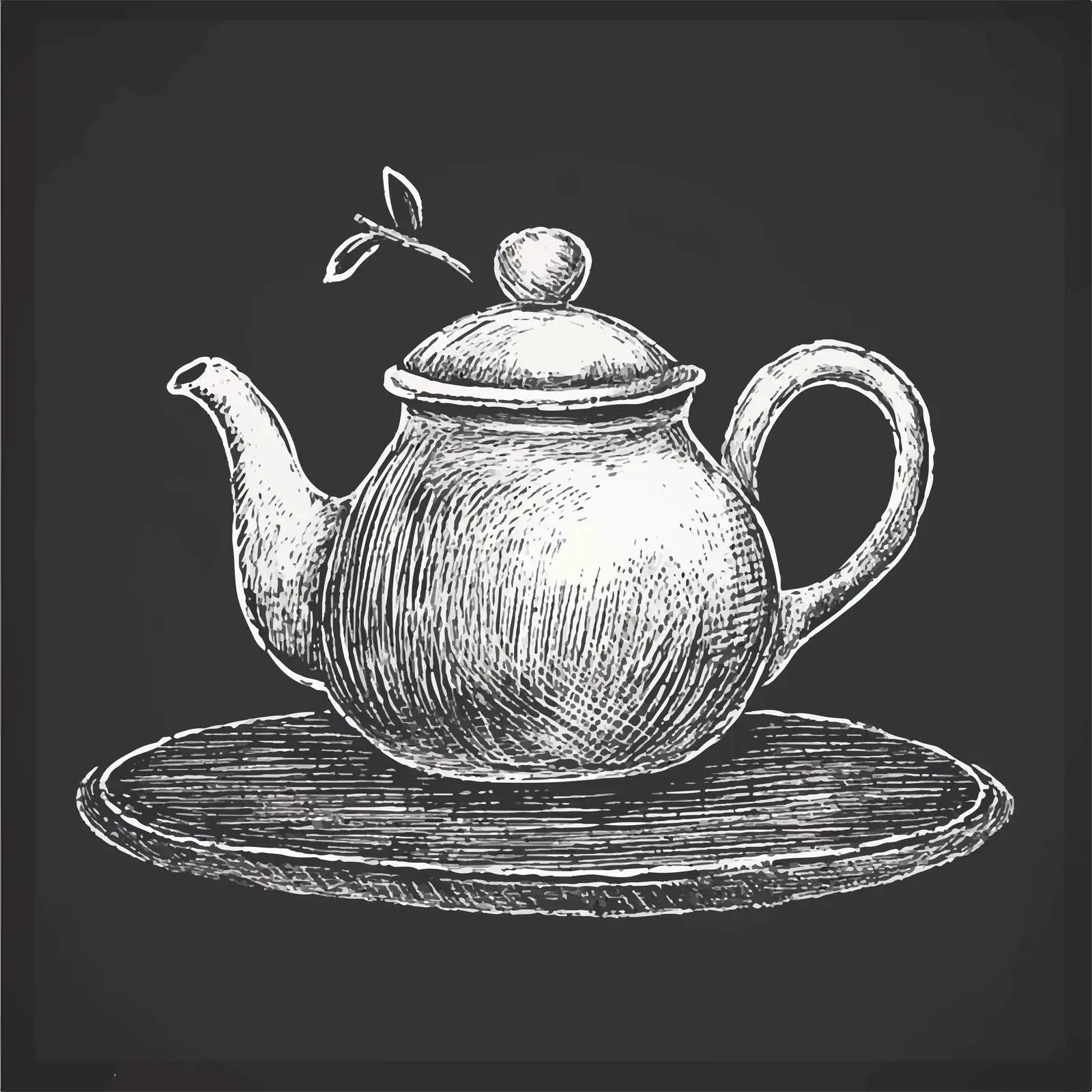 Hand-Drawn Teapot Sketch on Chalkboard — free download from Dotvec