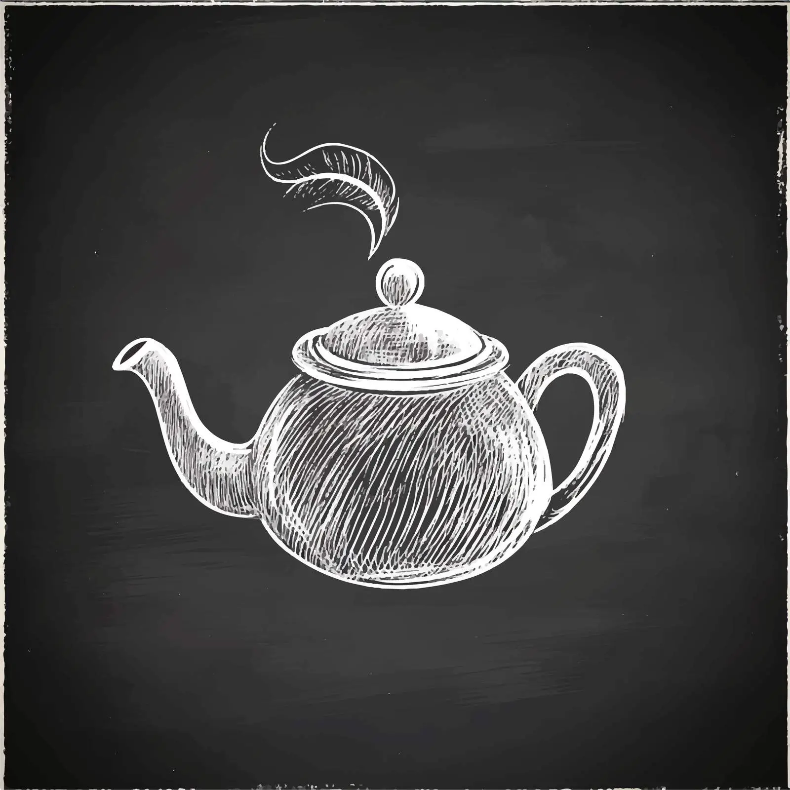 Hand Drawn Teapot Sketch on Chalkboard — free download from Dotvec