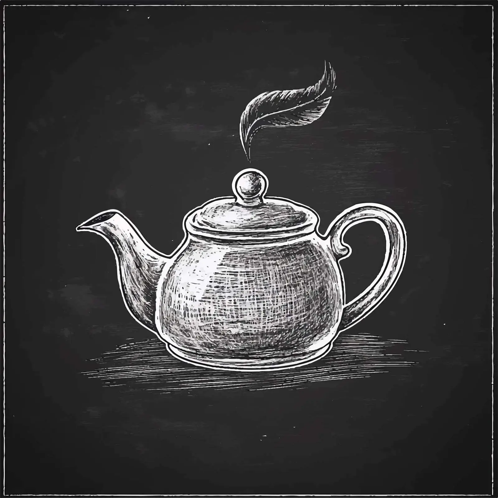 Hand Drawn Teapot Sketch on Chalkboard — free download from Dotvec