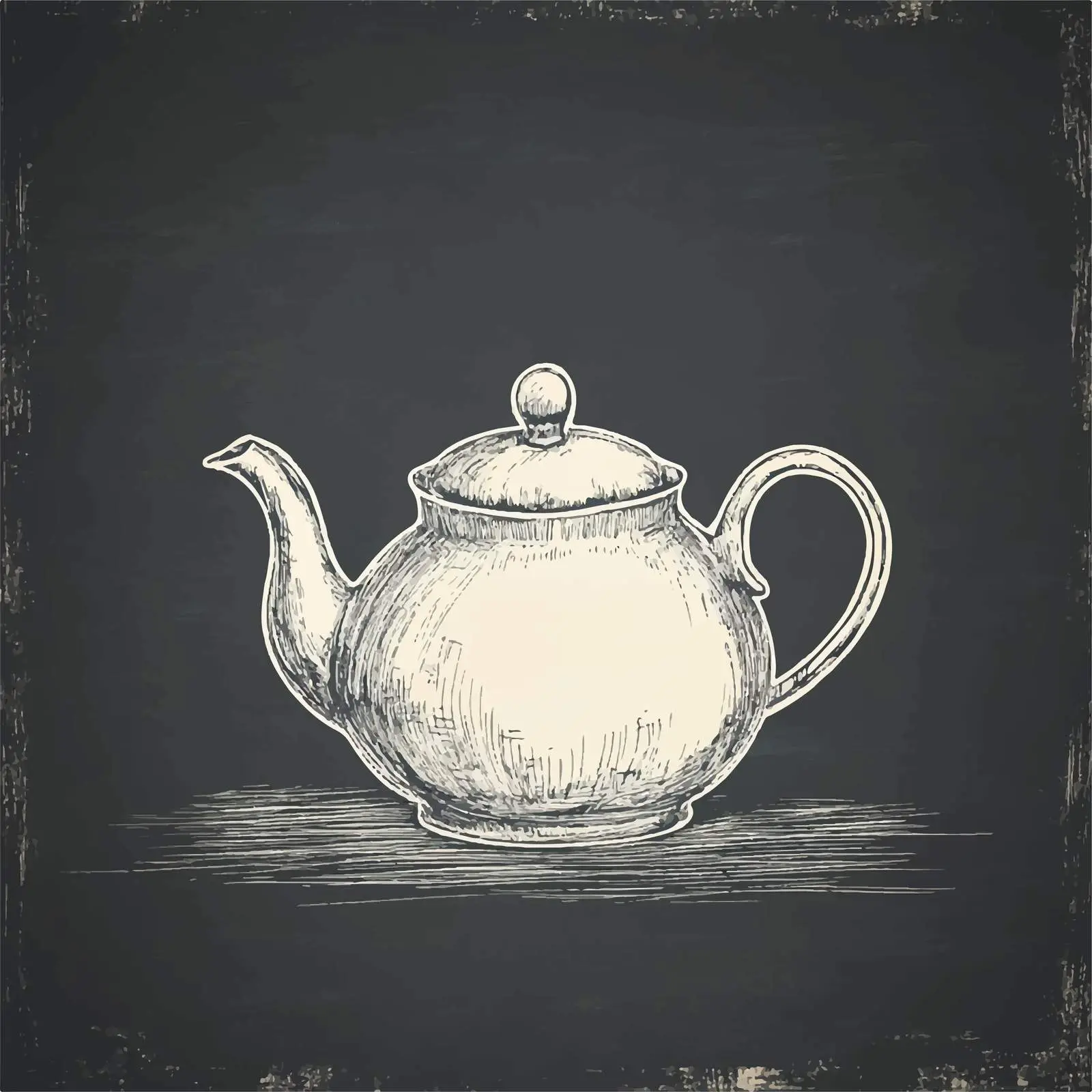 Hand-Drawn Teapot Sketch Vector on Chalkboard — free download from Dotvec