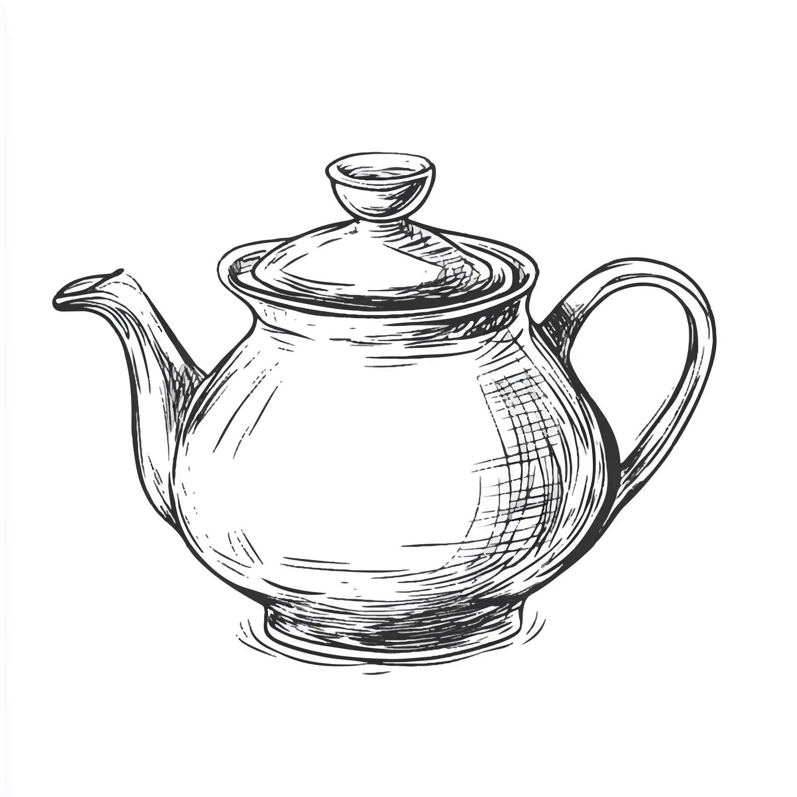 Hand-Drawn Teapot Sketch on White Background — free download from Dotvec