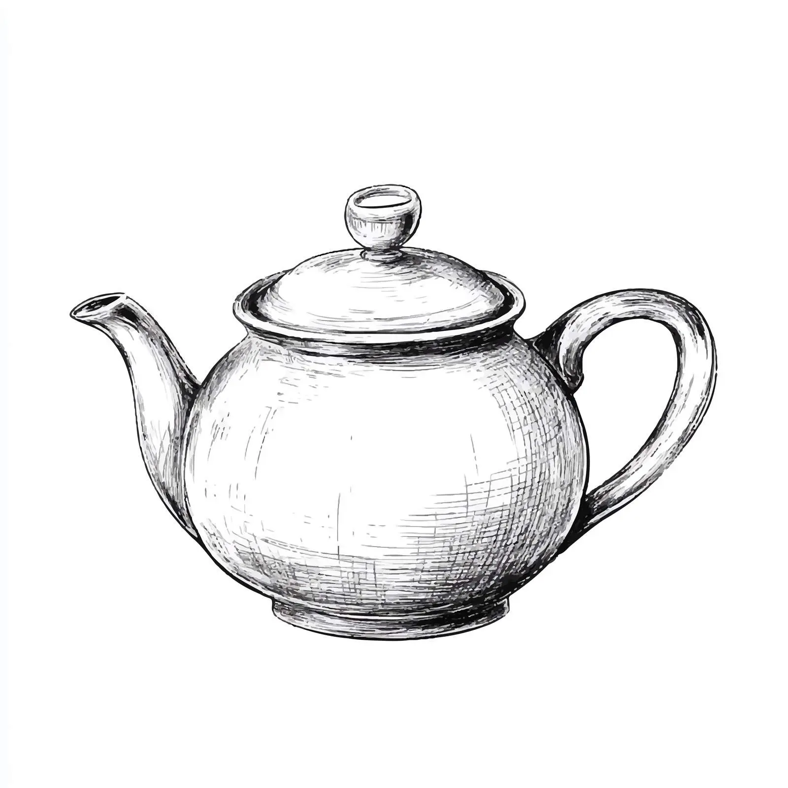 Hand-Drawn Teapot in Sketch Style — free download from Dotvec