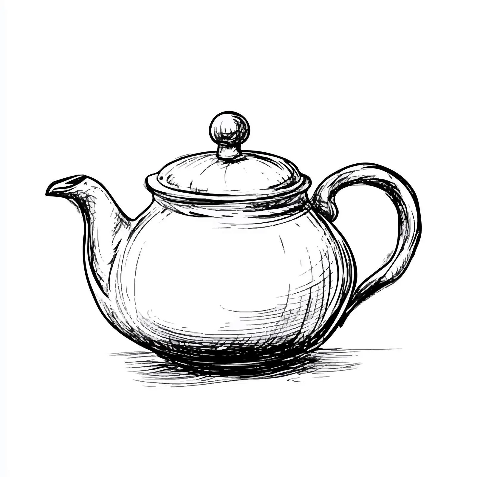 Hand Drawn Teapot in Sketch Style — free download from Dotvec
