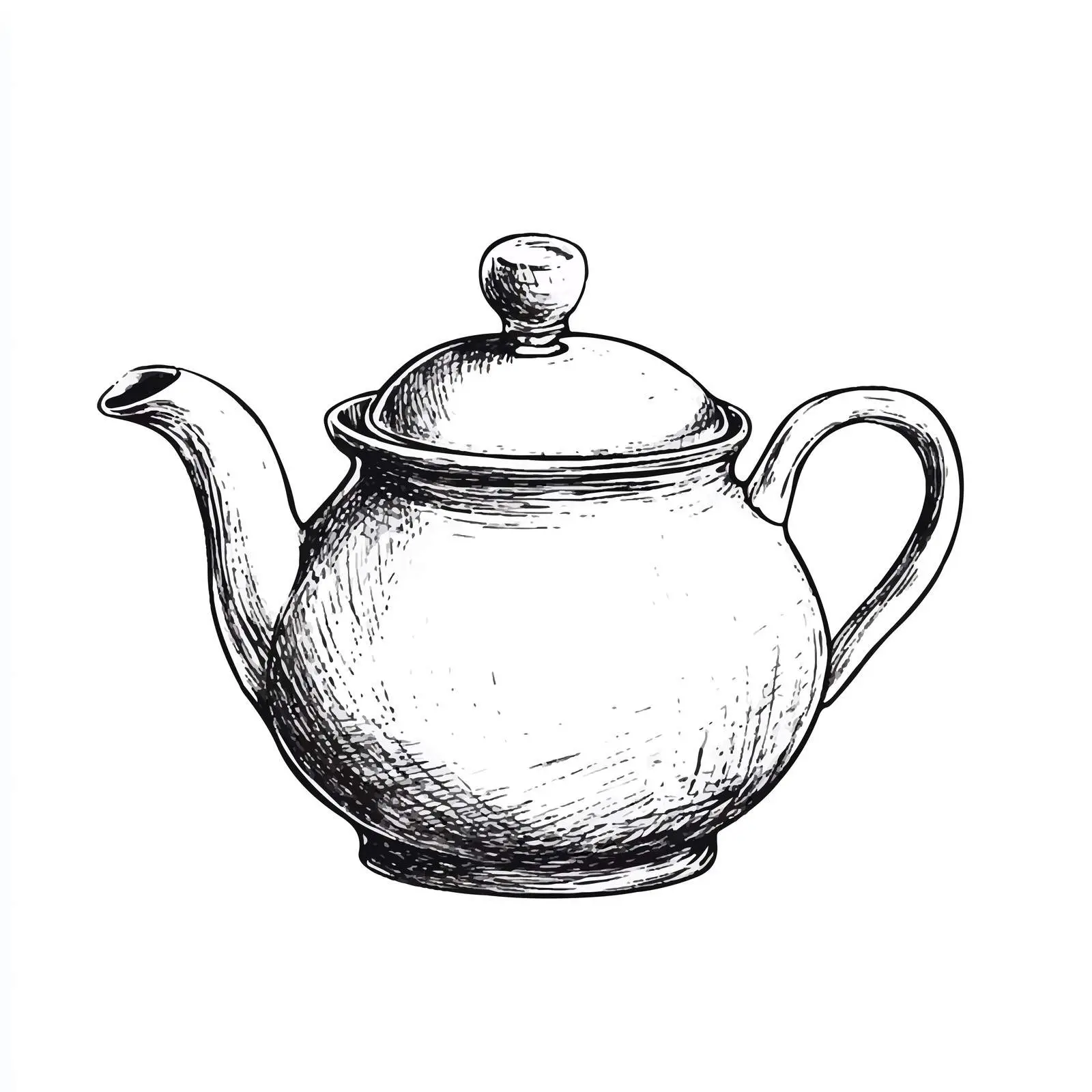 Hand-Drawn Teapot Sketch on White Background — free download from Dotvec