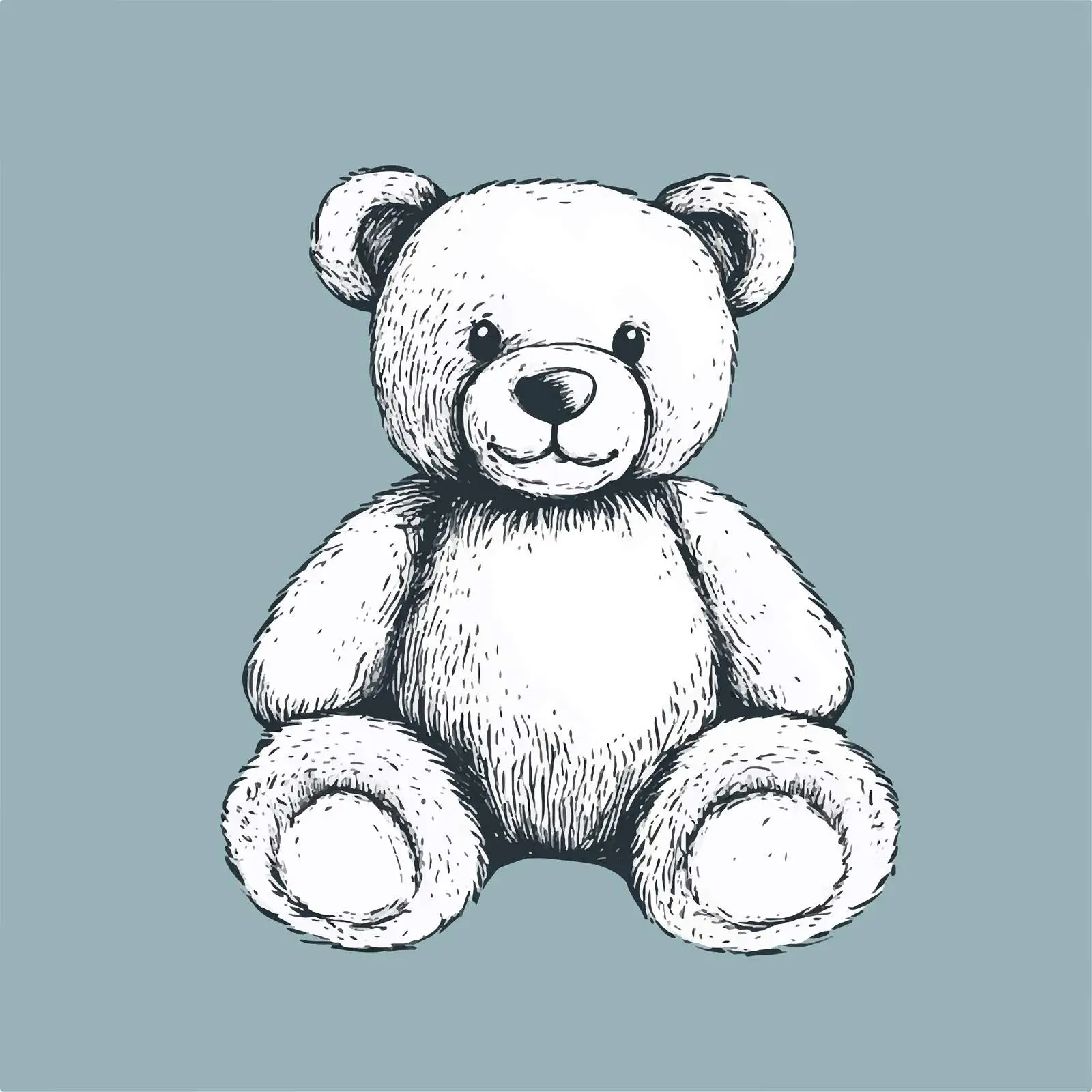 Hand-Drawn Teddy Bear Sketch on White Background — free download from Dotvec