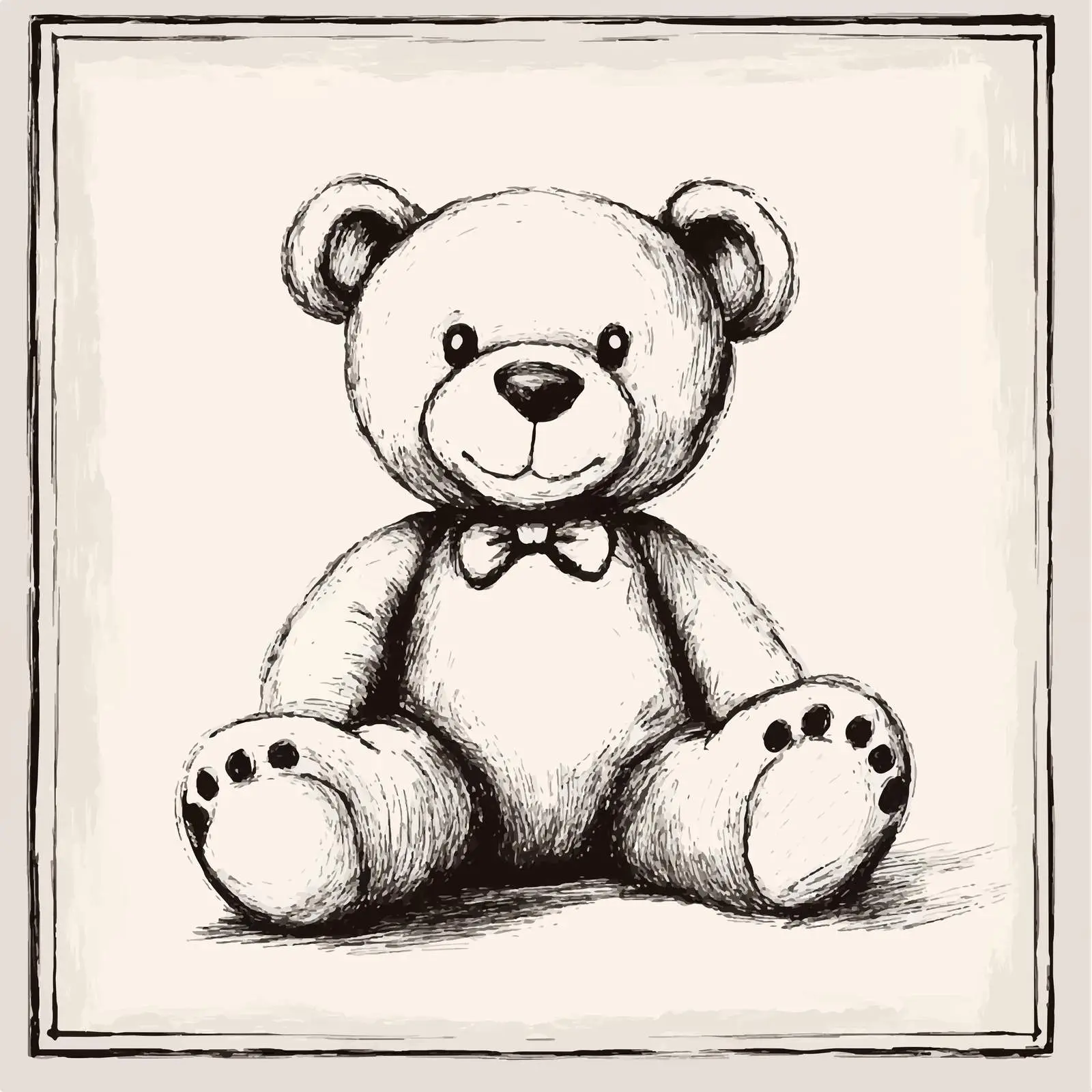 Hand Drawn Teddy Bear Sketch Vector Illustration — free download from Dotvec