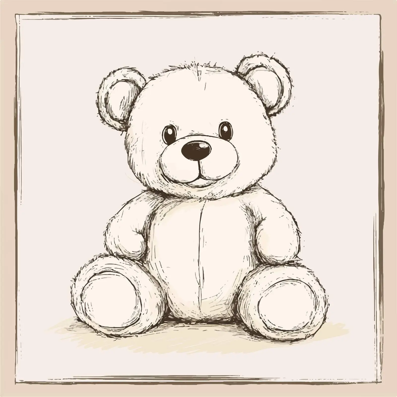 Hand Drawn Teddy Bear Sketch Vector Illustration — free download from Dotvec