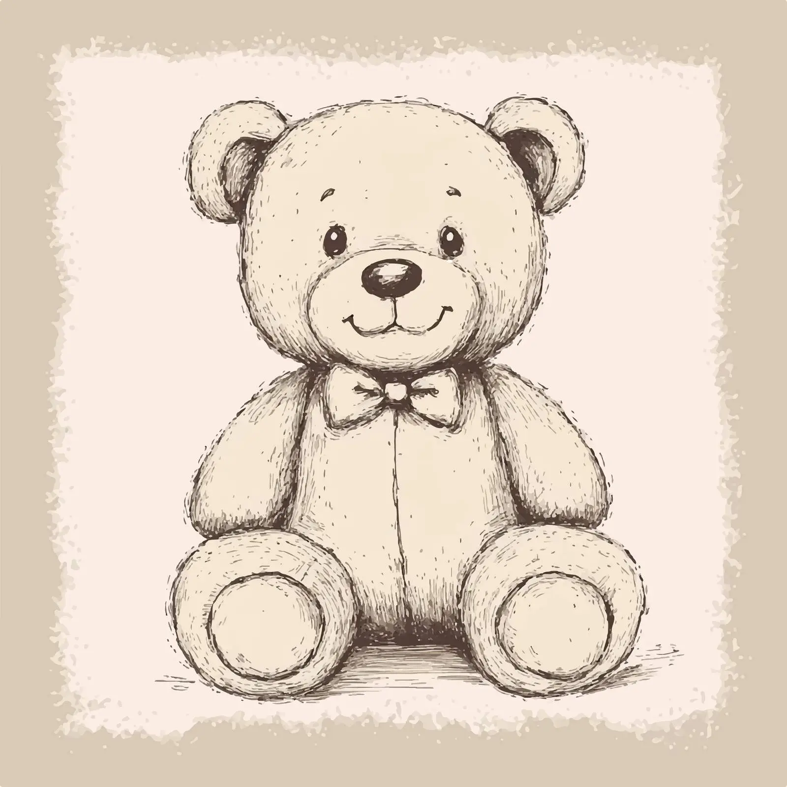 Hand-Drawn Teddy Bear Sketch Vector Illustrations — free download from Dotvec