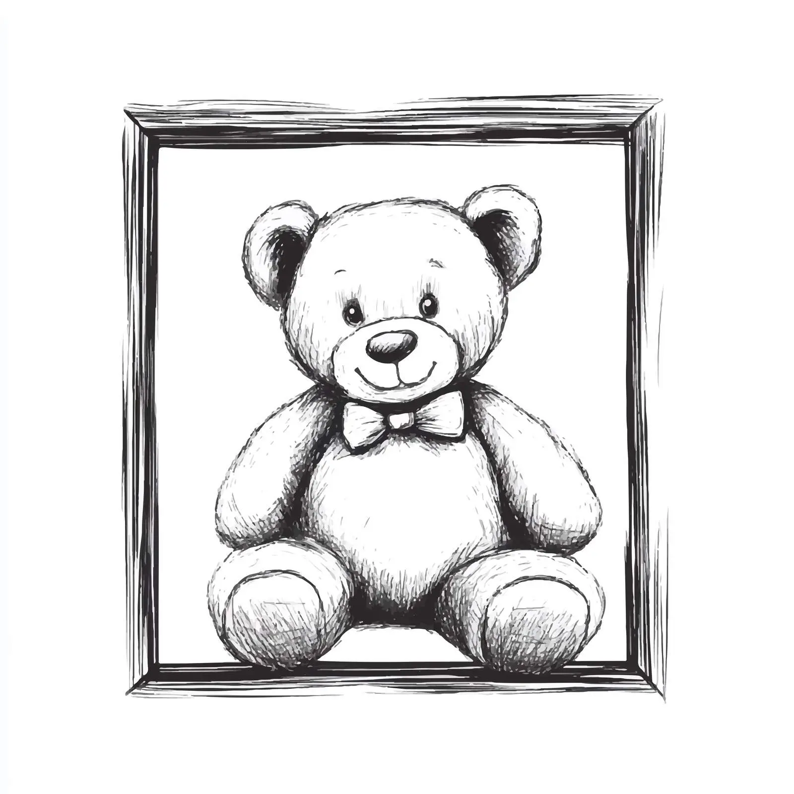 Hand Drawn Teddy Bear Sketch Vector Illustration — free download from Dotvec