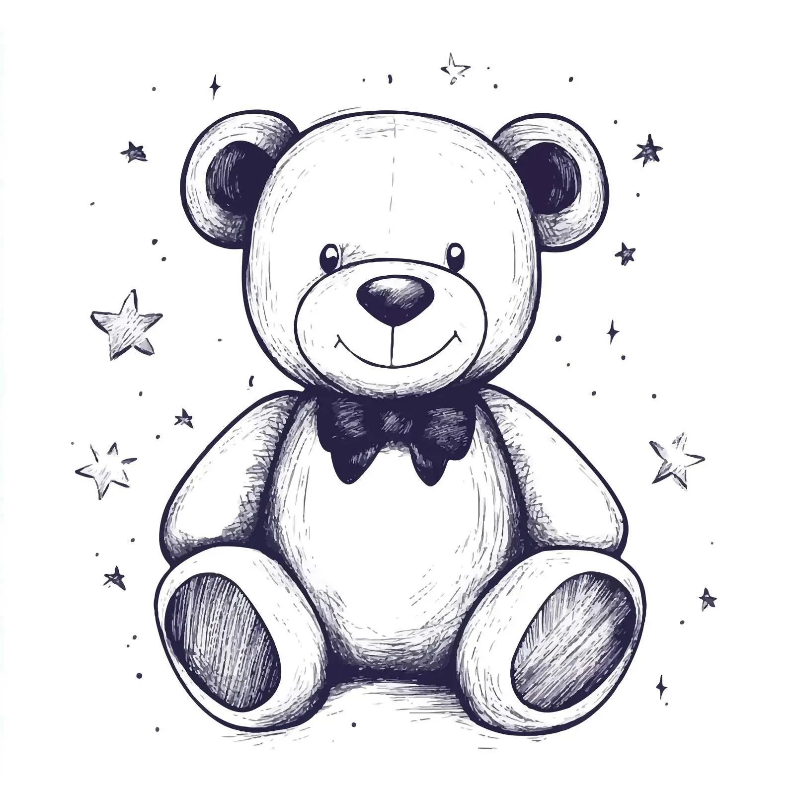 Hand Drawn Teddy Bear Sketch Vector Art — free download from Dotvec
