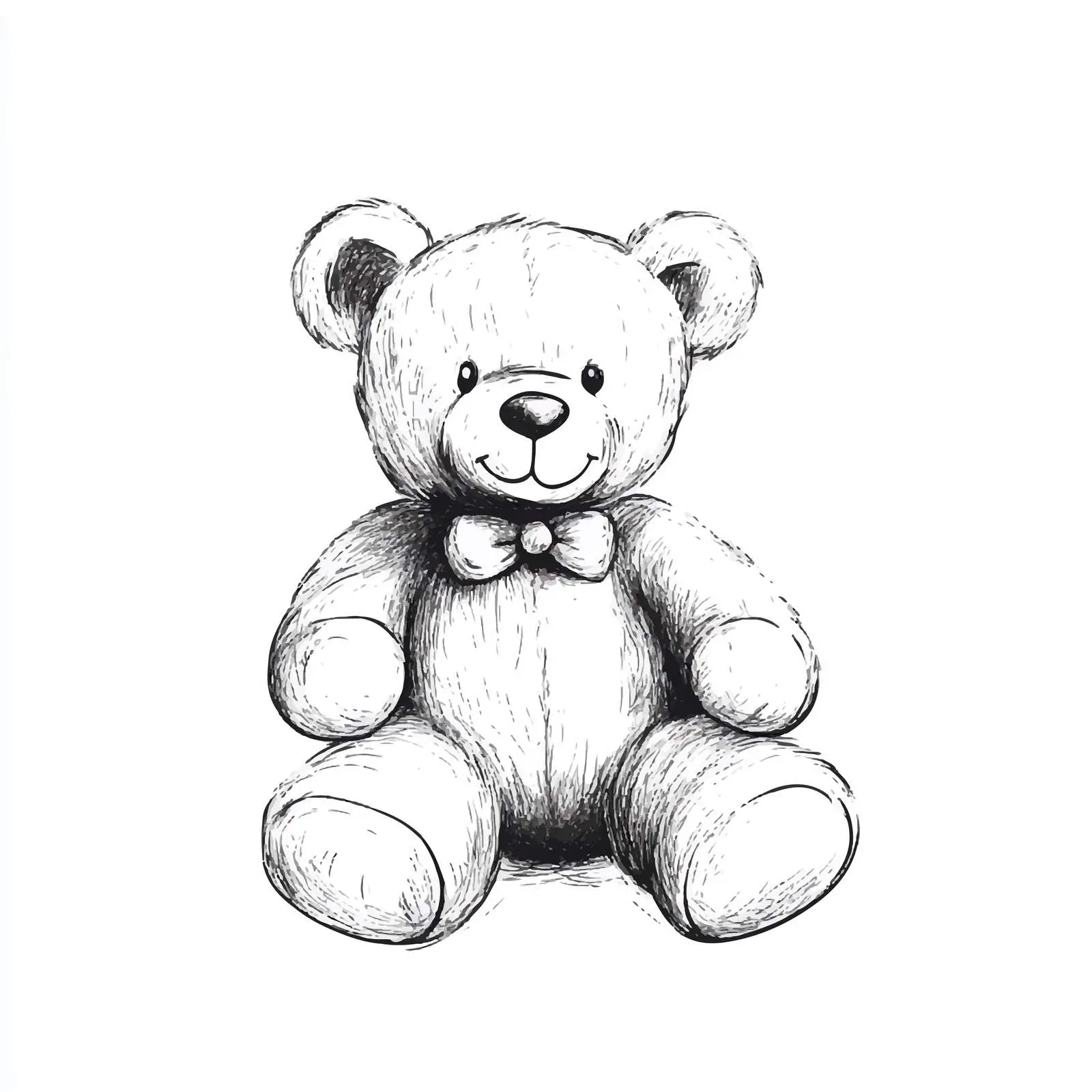 Hand Drawn Teddy Bear Sketch Vector Art — free download from Dotvec