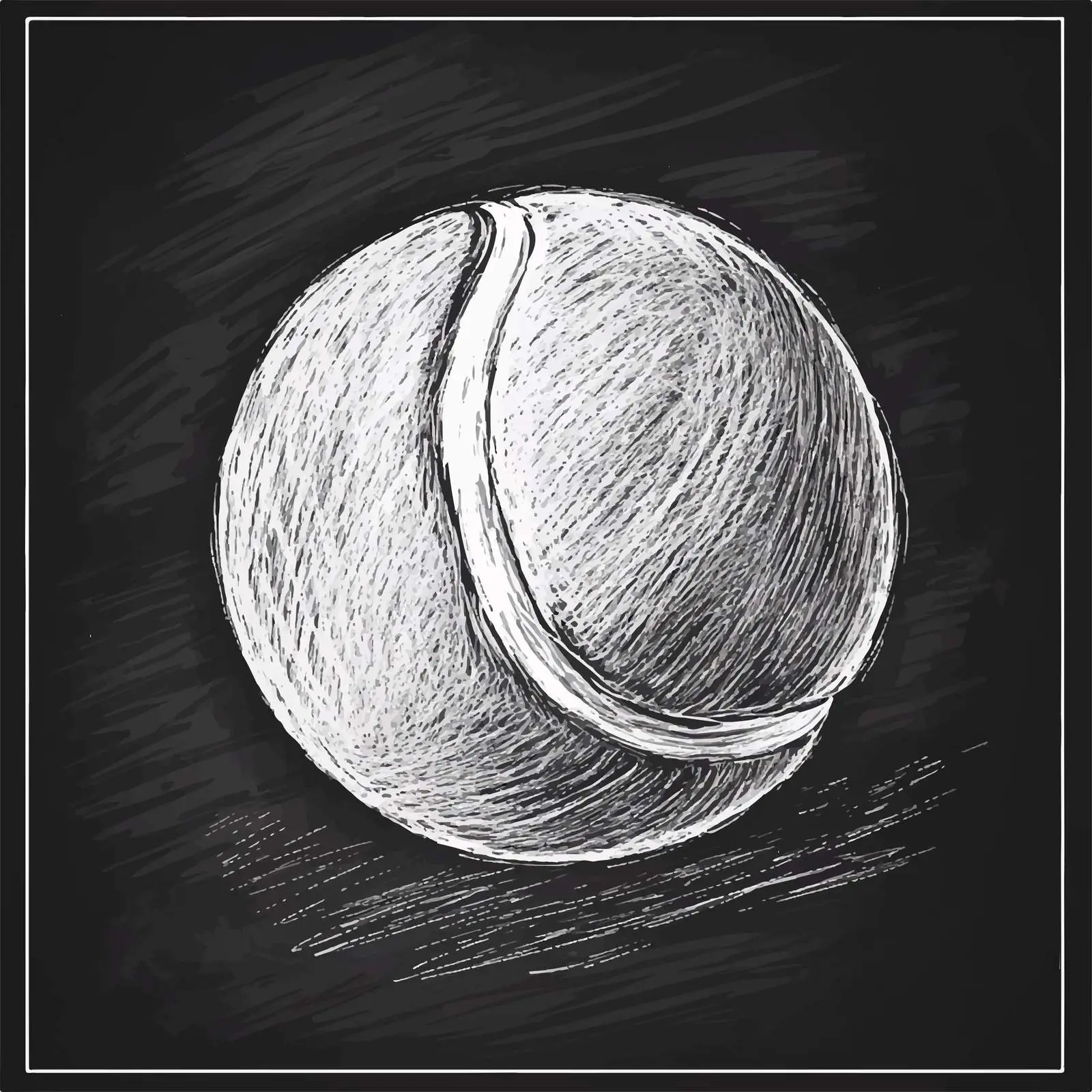 Hand Drawn Tennis Ball Sketch on Chalkboard — free download from Dotvec