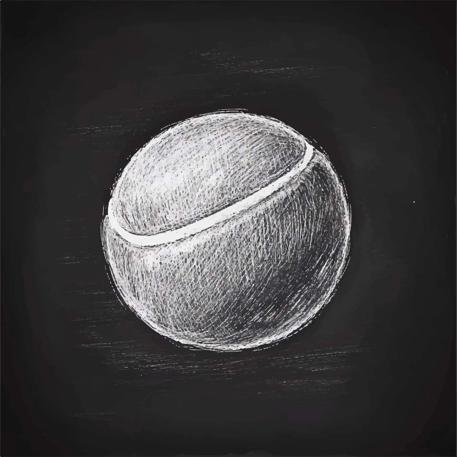 Hand Drawn Tennis Ball Sketch on Chalkboard — free download from Dotvec