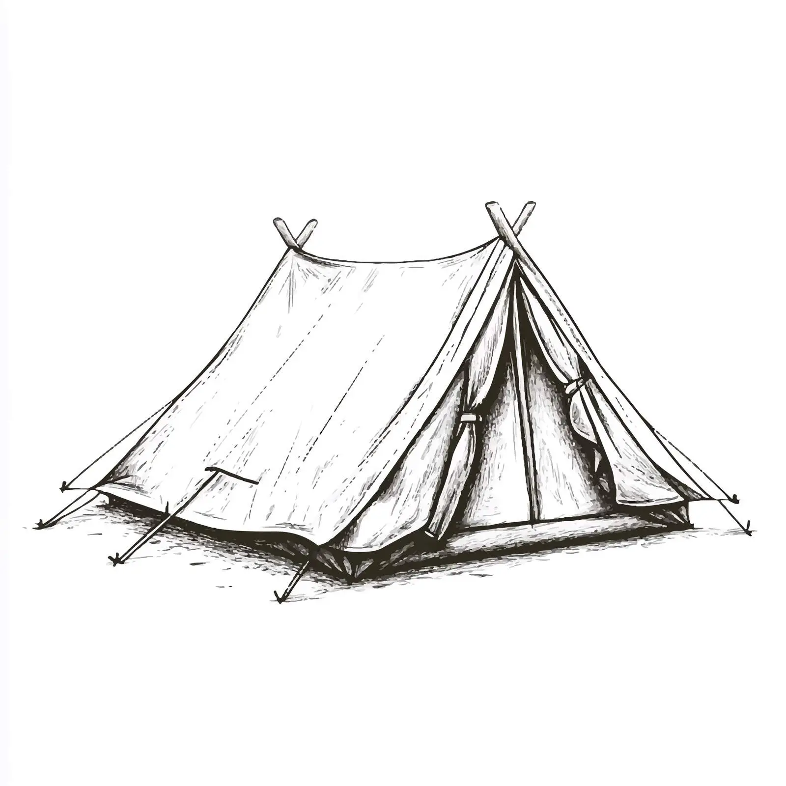 Hand Drawn Tent Sketch Illustration — free download from Dotvec