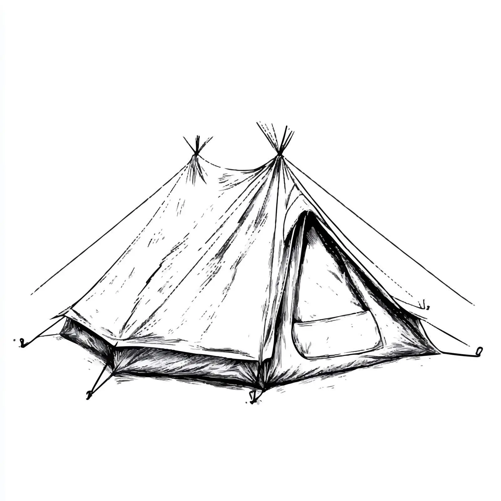 Hand Drawn Tent Sketch Illustration — free download from Dotvec