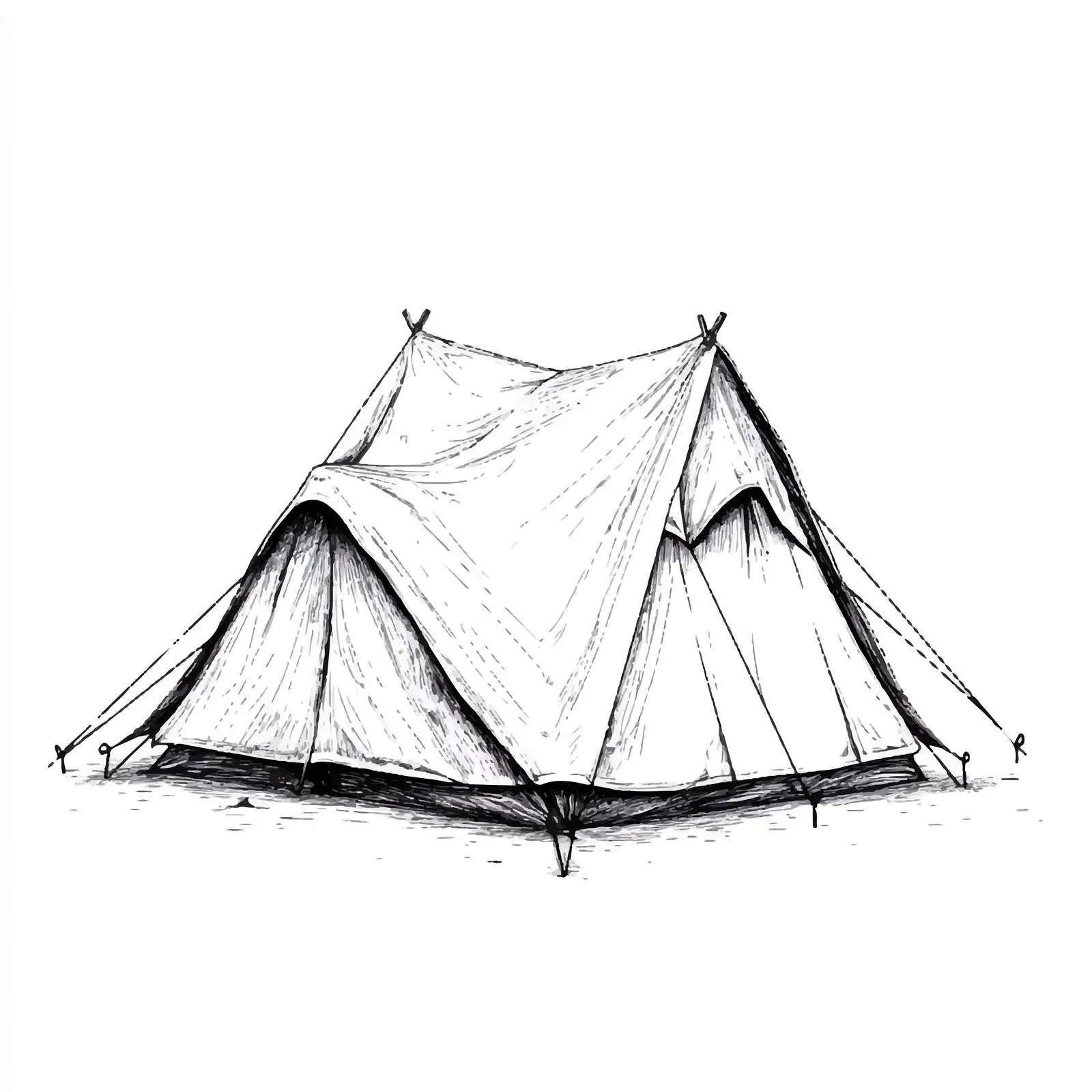 Hand Drawn Tent Sketch for Outdoor Icons — free download from Dotvec