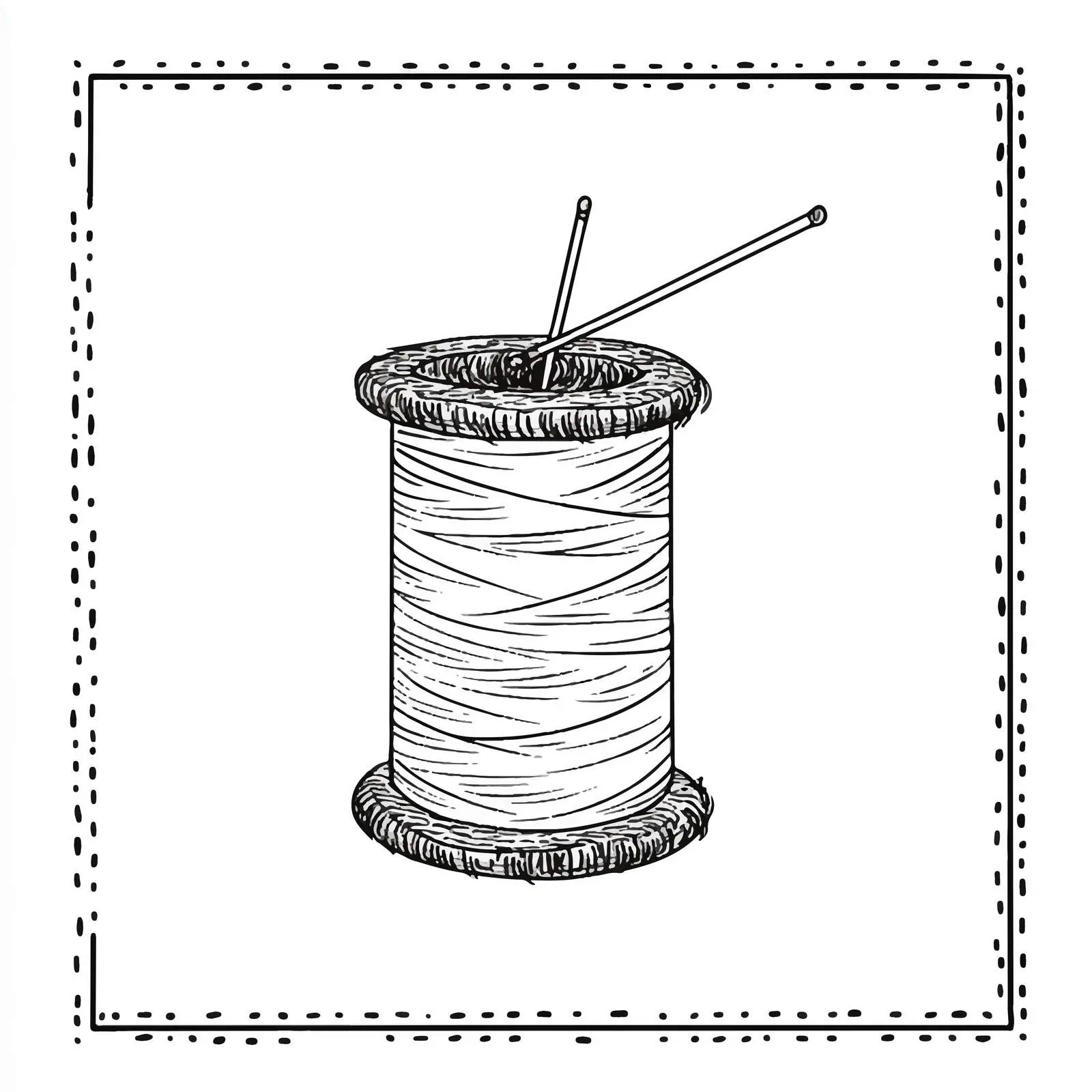 Hand Drawn Needle and Thread Sketch Vector — free download from Dotvec
