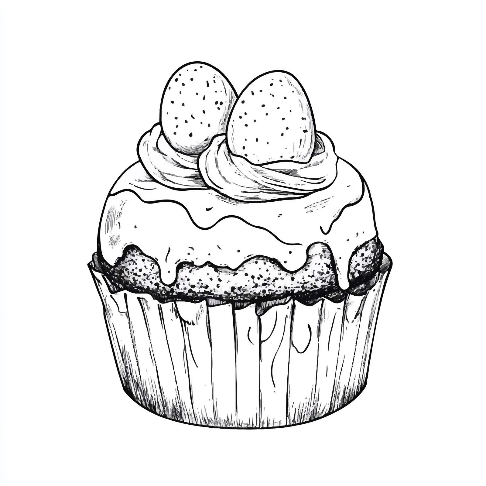 Hand Drawn Traditional Easter Cake Sketch — free download from Dotvec