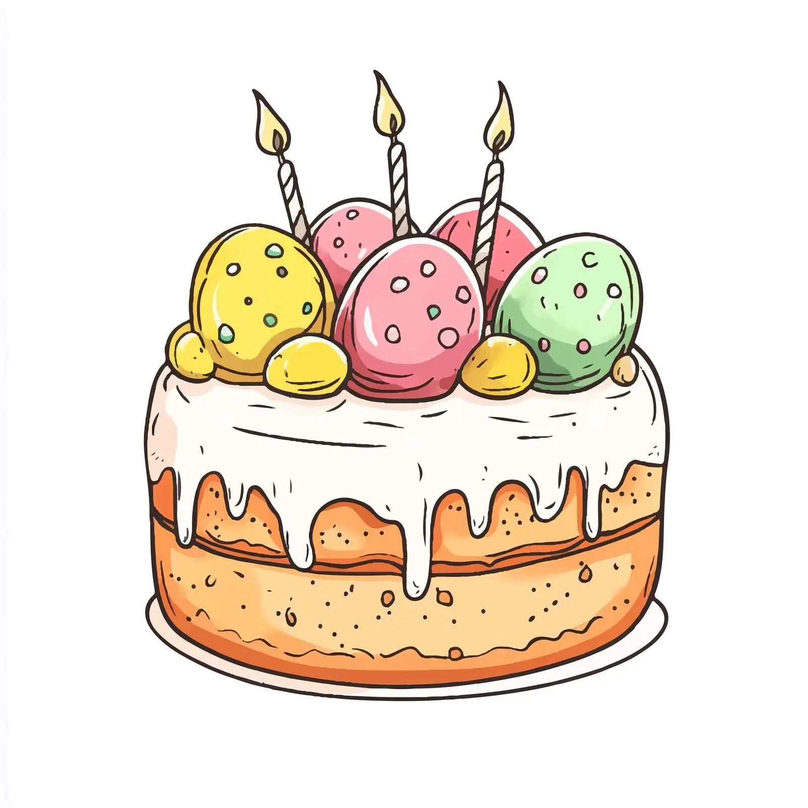 Hand-Drawn Traditional Easter Cake Sketch — free download from Dotvec
