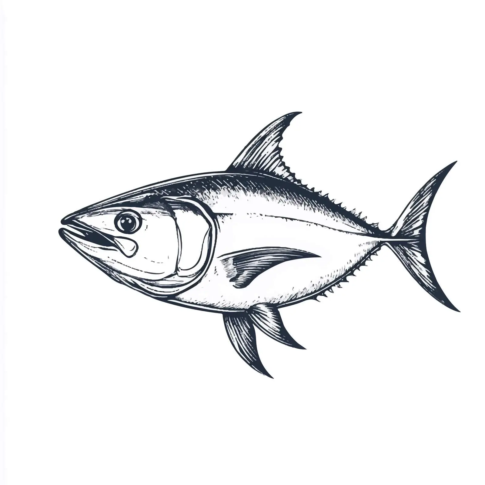 Hand Drawn Tuna Sketch on White Background — free download from Dotvec