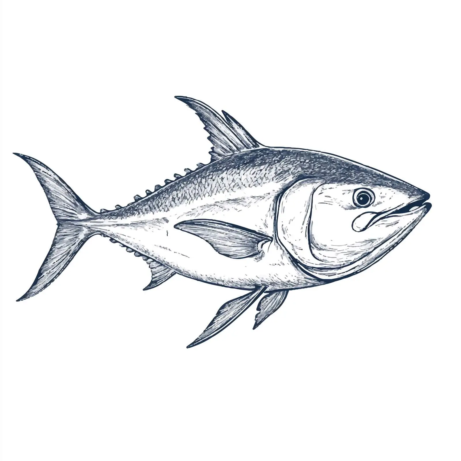 Hand Drawn Tuna Sketch on White Background — free download from Dotvec