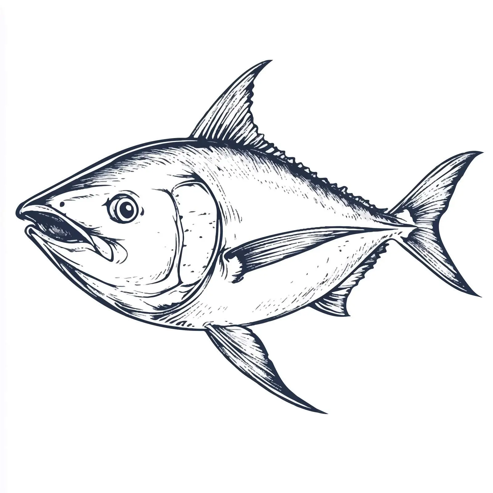 Hand Drawn Tuna Sketch on White Background — free download from Dotvec