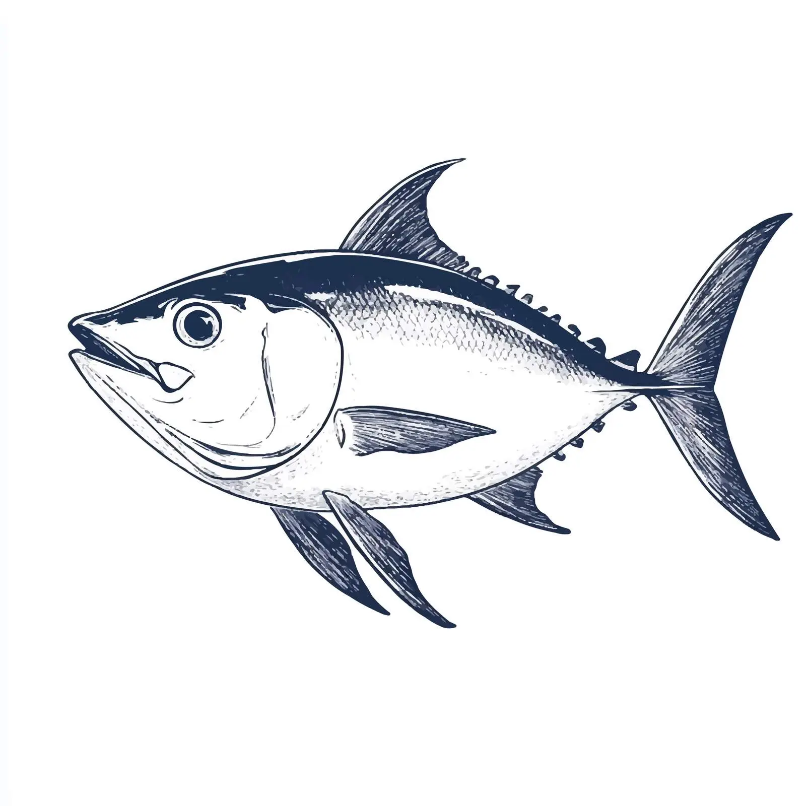 Hand Drawn Tuna Sketch on White Background — free download from Dotvec