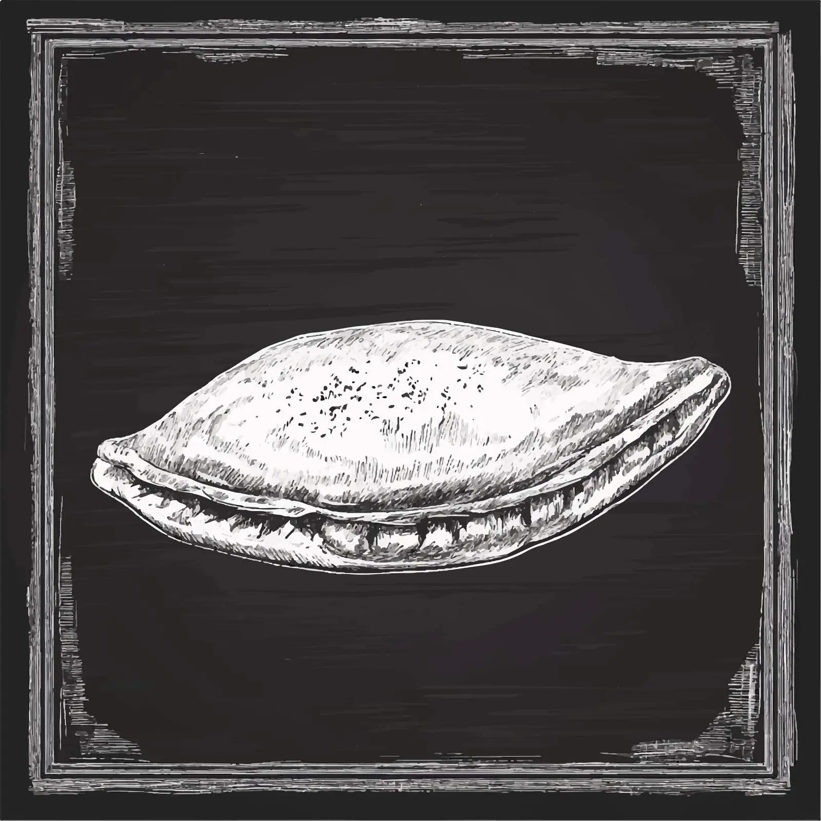 Hand-Drawn Turkey Pide Sketch on Chalkboard — free download from Dotvec