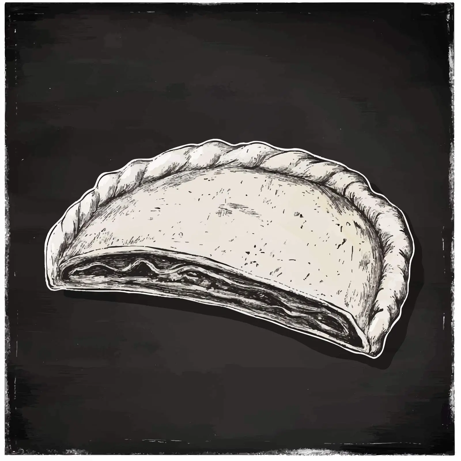 Hand Drawn Turkey Pide Sketch on Chalkboard — free download from Dotvec