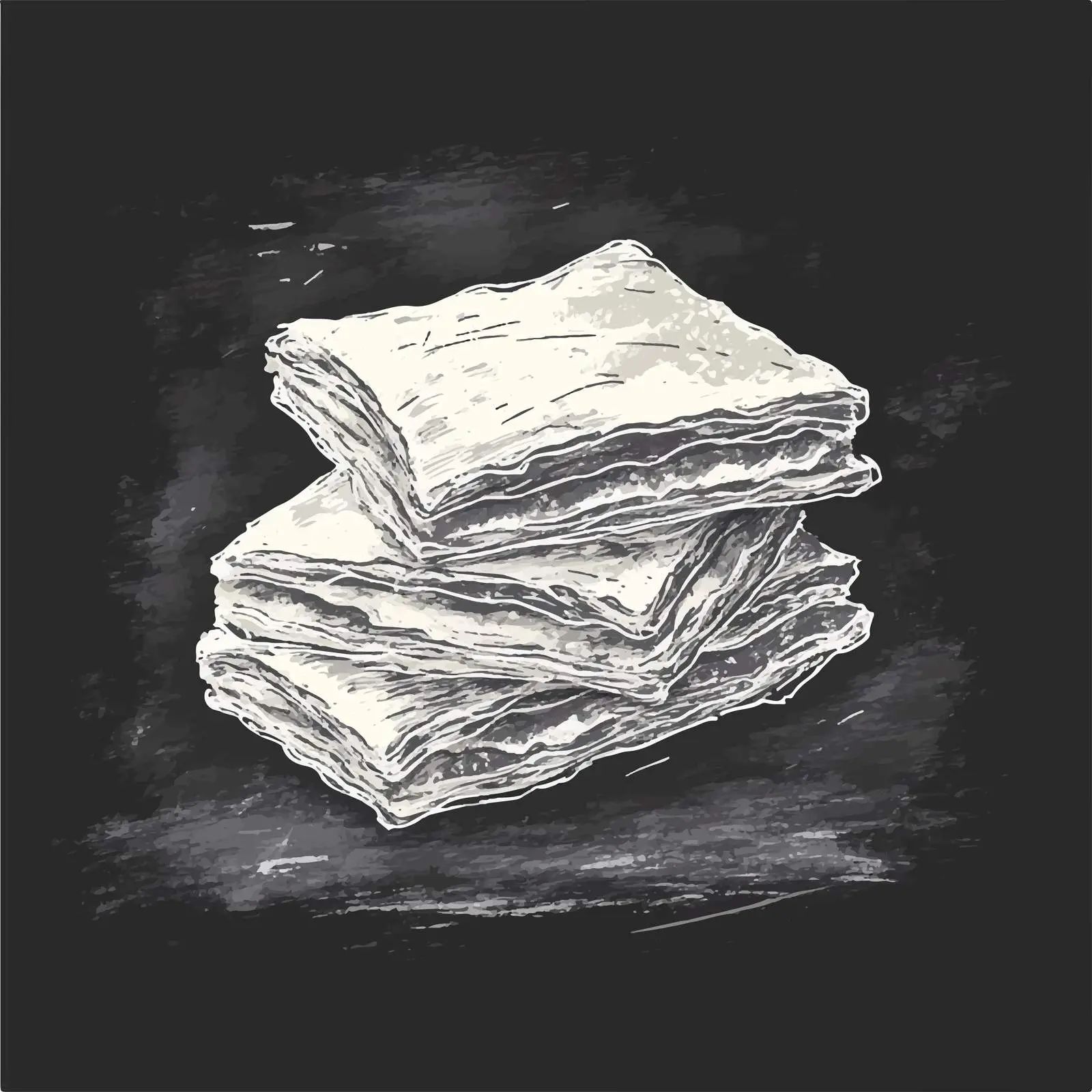 Hand-Drawn Turkish Baklava Sketch on Chalkboard — free download from Dotvec