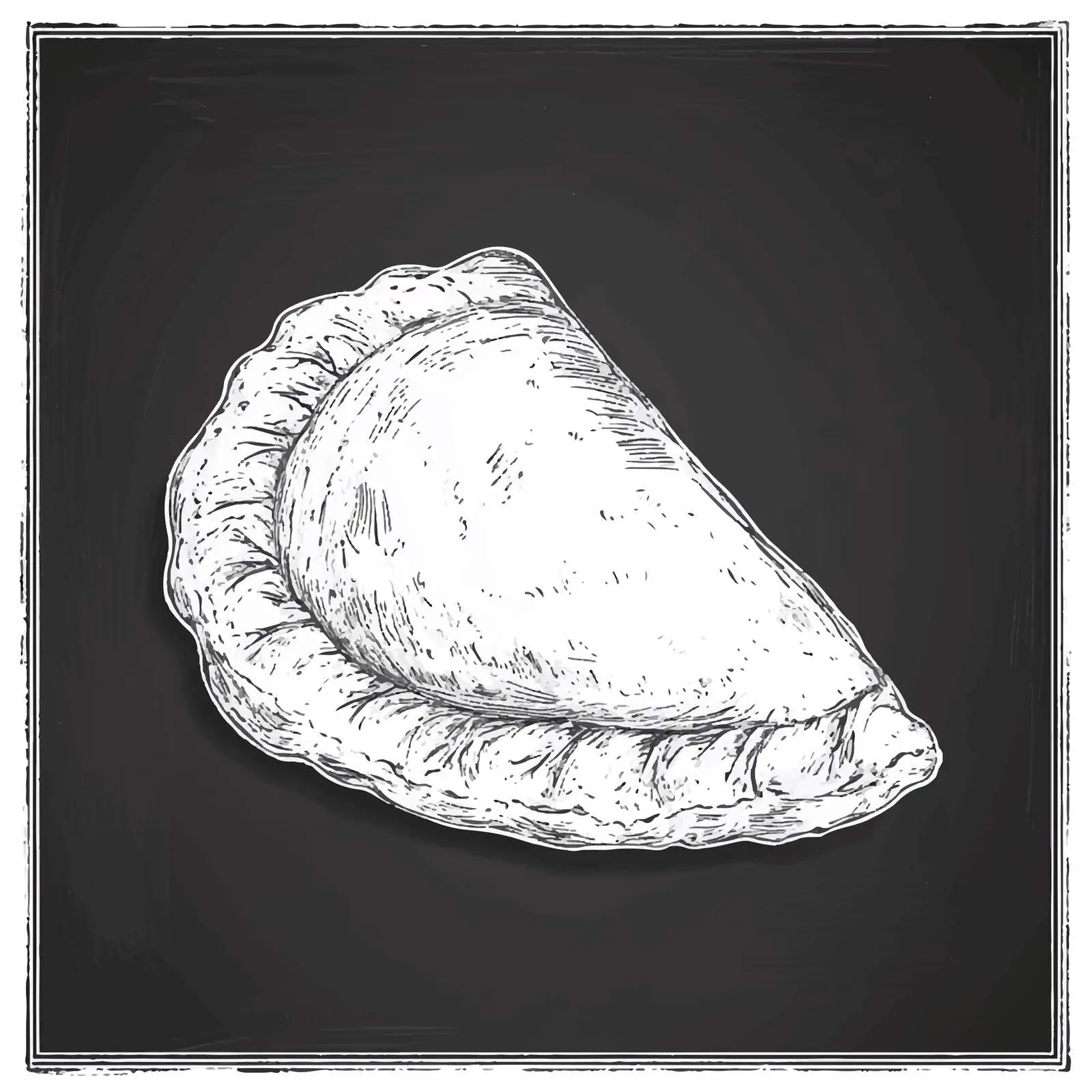 Hand-Drawn Turkish Borek Sketch on Chalkboard — free download from Dotvec