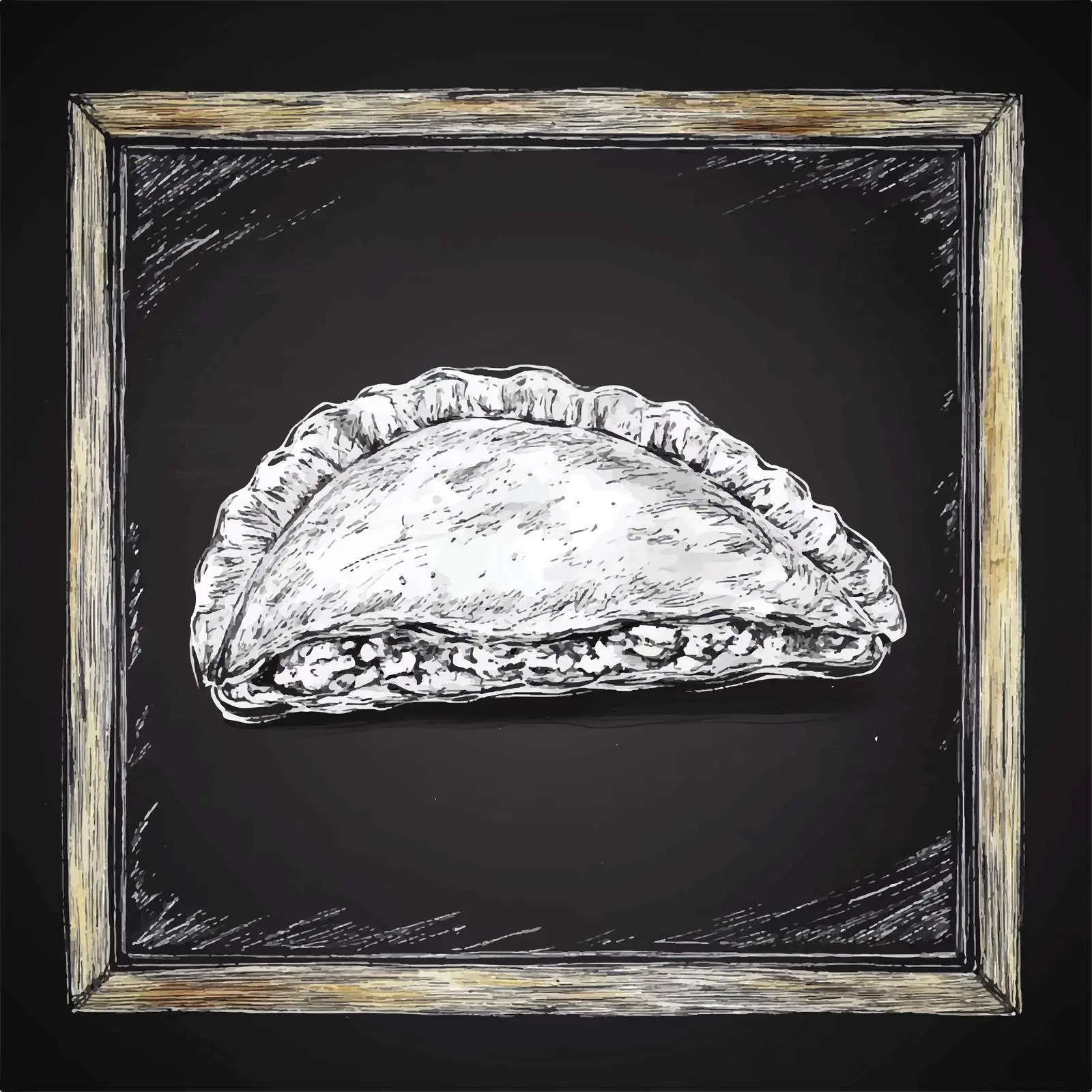 Hand Drawn Turkish Borek Sketch on Chalkboard – free traditional dish image from Dotvec