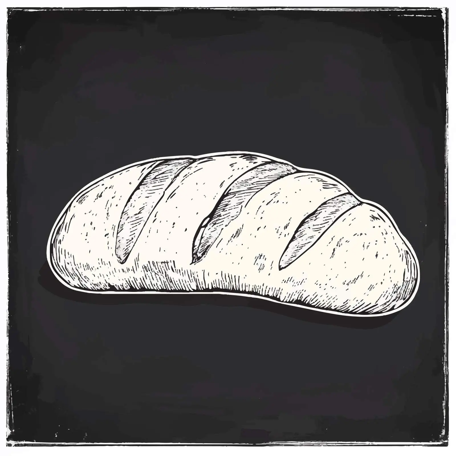 Hand Drawn Turkish Bread Sketch on Chalkboard – free flatbread image from Dotvec