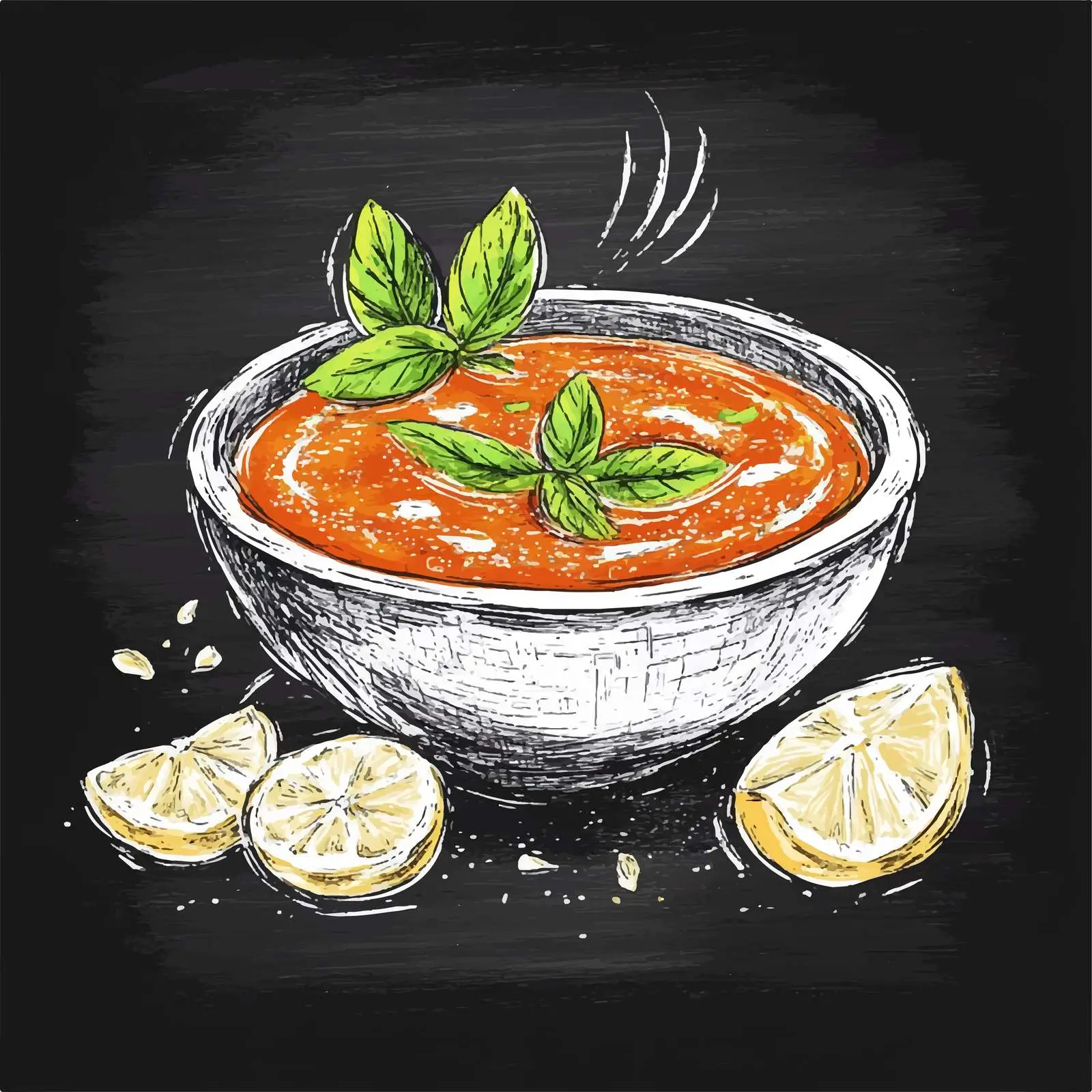 Hand Drawn Turkish Soup Sketch on Chalkboard — free download from Dotvec