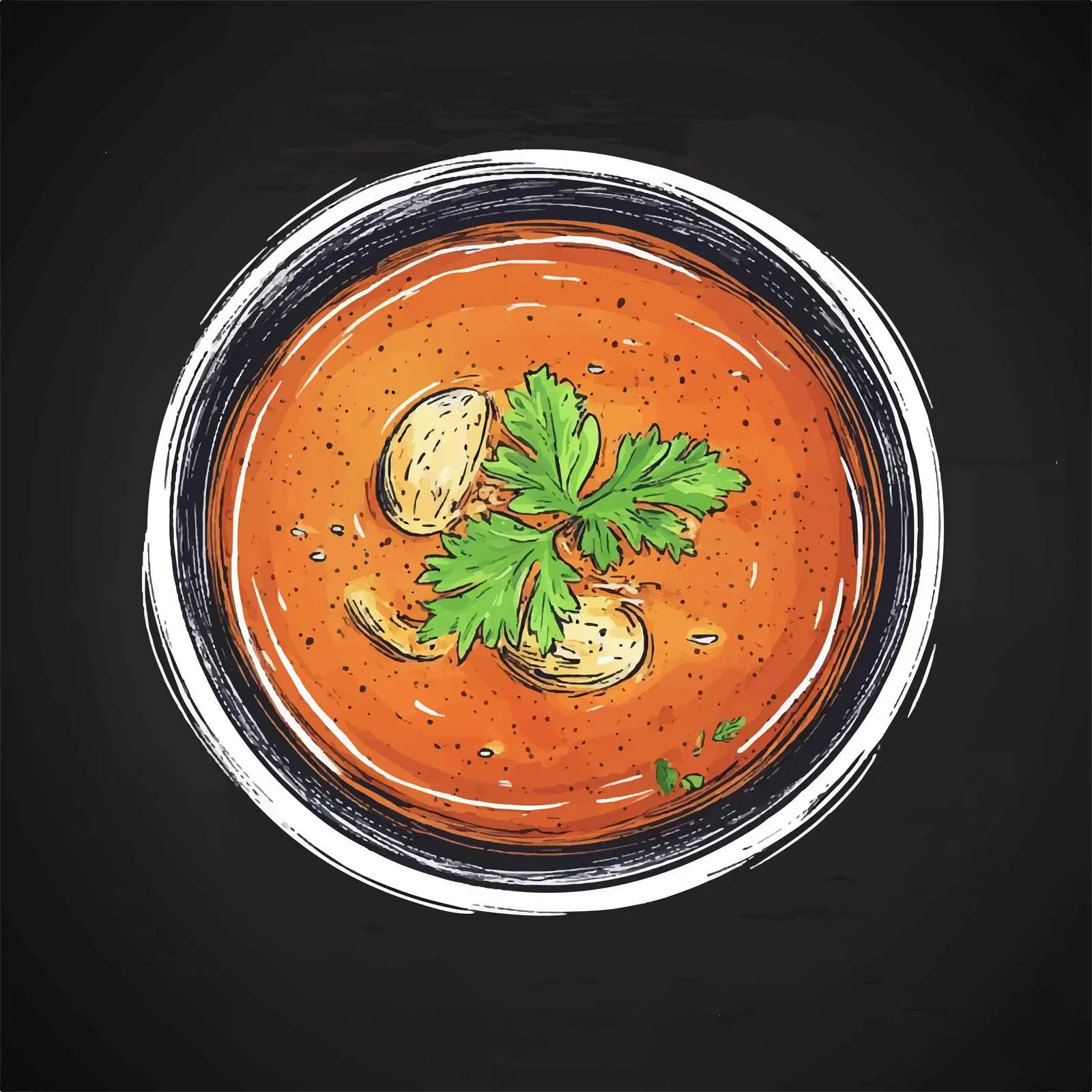 Hand Drawn Turkish Soup Sketch on Chalkboard – free cultural food image from Dotvec