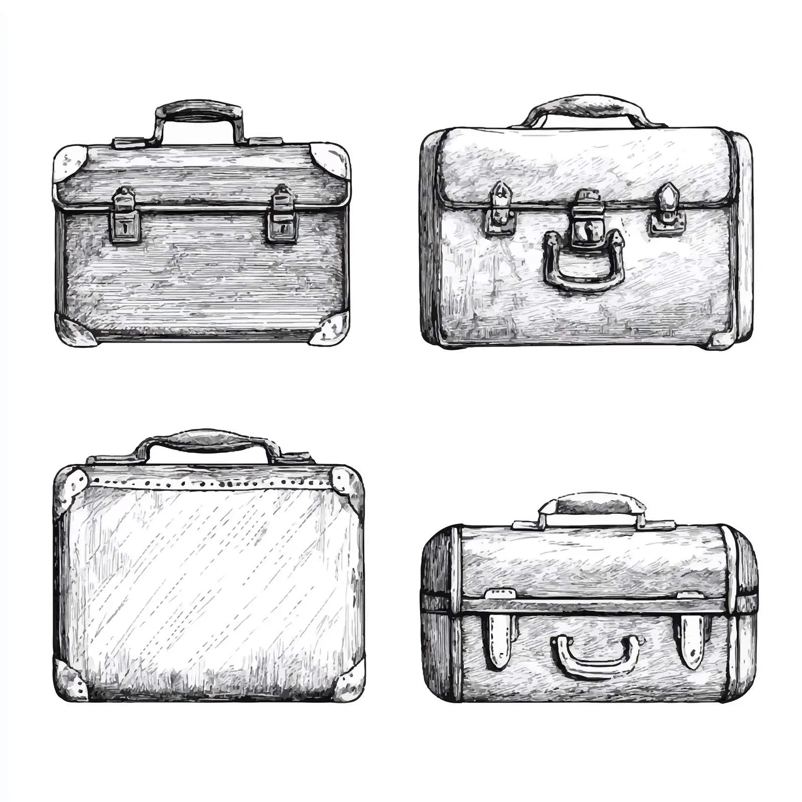 Hand Drawn Vintage Suitcase Sketch Illustration — free download from Dotvec