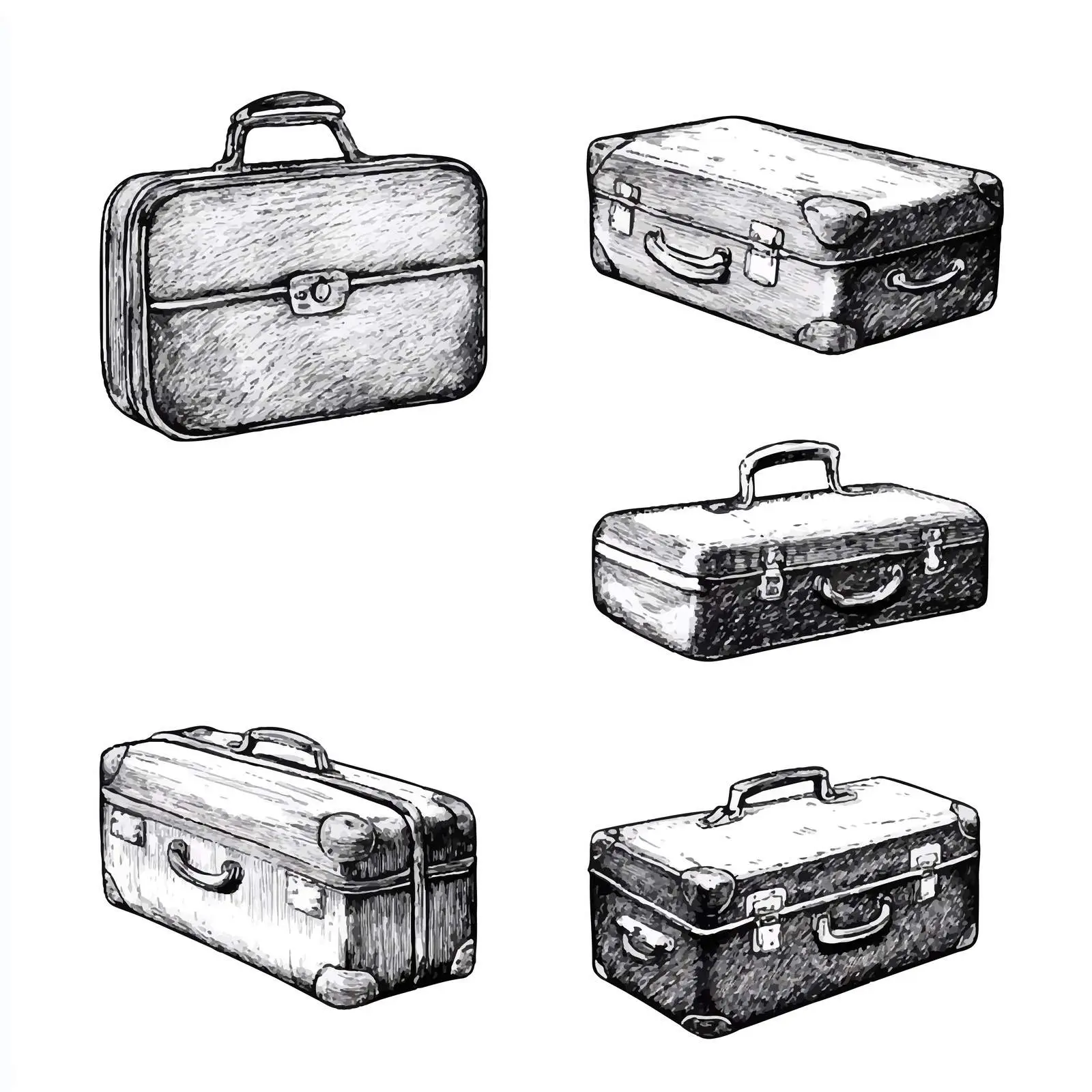 Vintage Hand Drawn Suitcase Sketch Artwork — free download from Dotvec