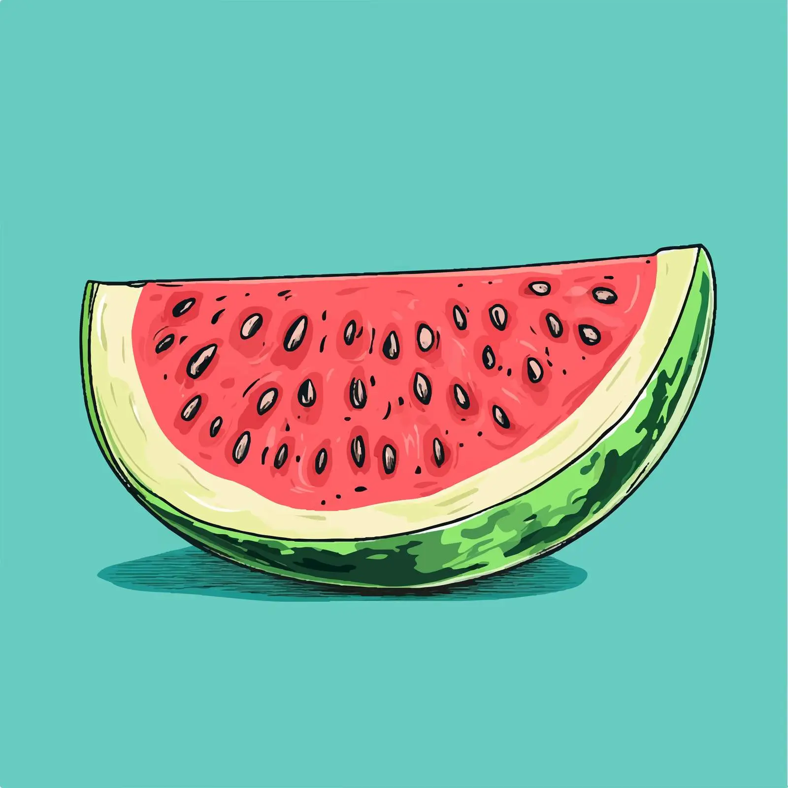 Hand-Drawn Watermelon on Green Background — free download from Dotvec