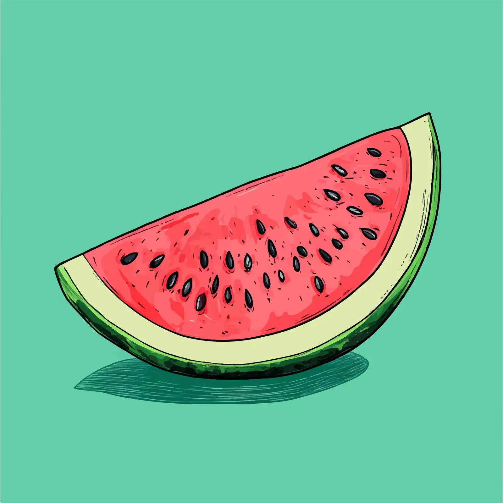 Hand Drawn Watermelon on Green Background — free download from Dotvec
