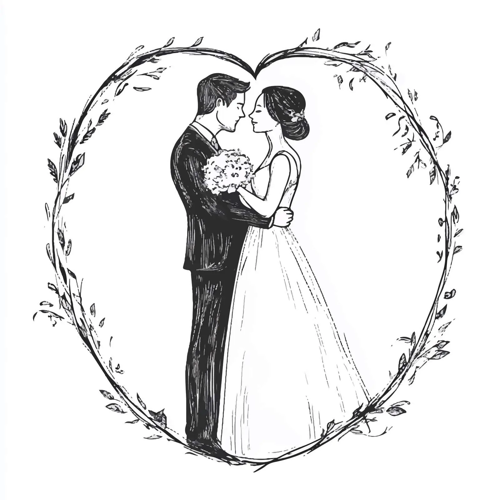 Hand Drawn Wedding Postcard Sketch Symbol — free download from Dotvec