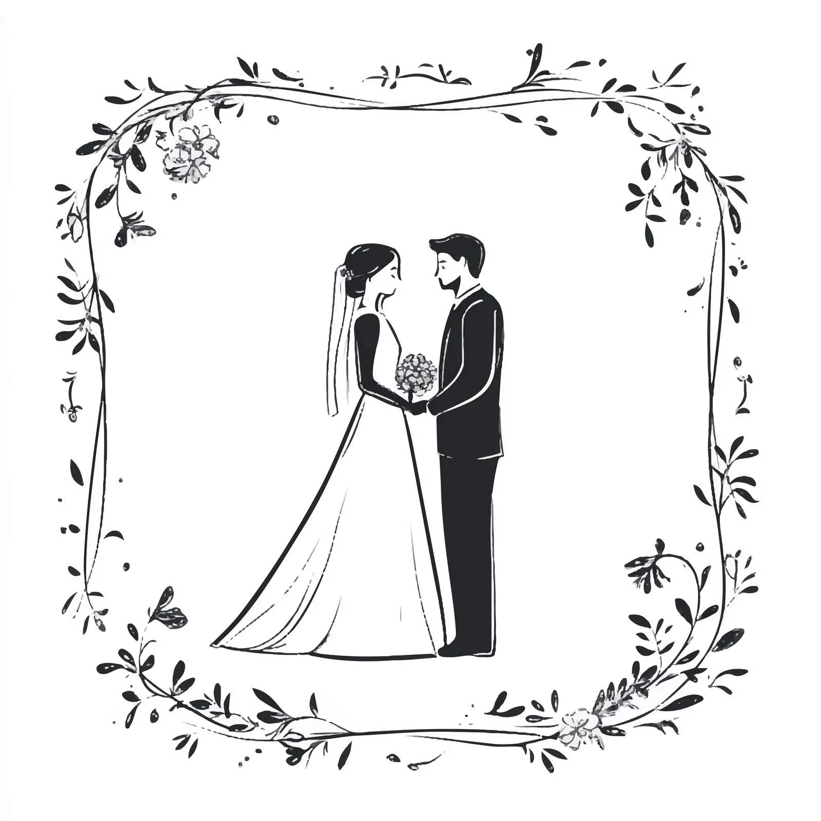 Hand-Drawn Wedding Postcard Sketch Symbol — free download from Dotvec
