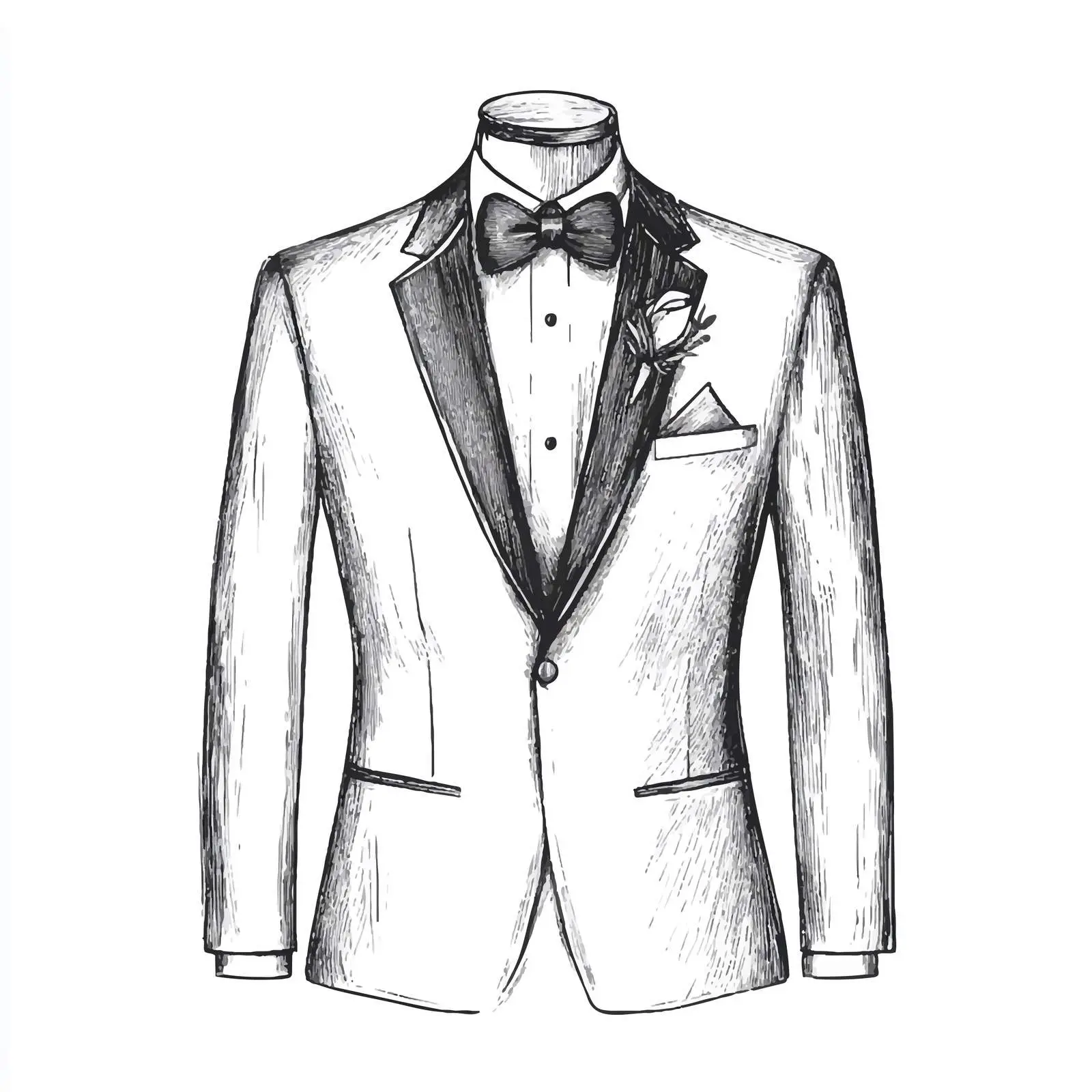 Hand-Drawn Wedding Suit Sketch Vector — free download from Dotvec