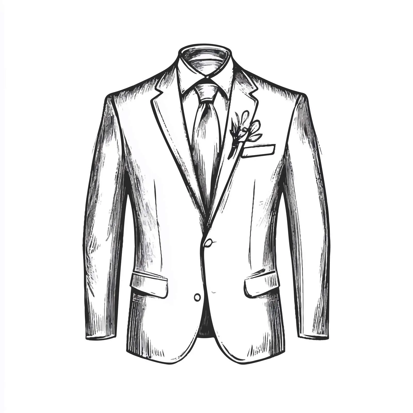 Hand Drawn Wedding Suit Sketch Icon — free download from Dotvec