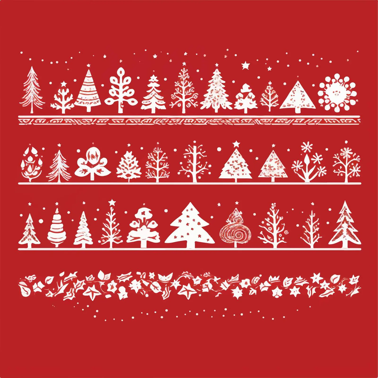 Hand Drawn Christmas Line Doodle Borders — free download from Dotvec