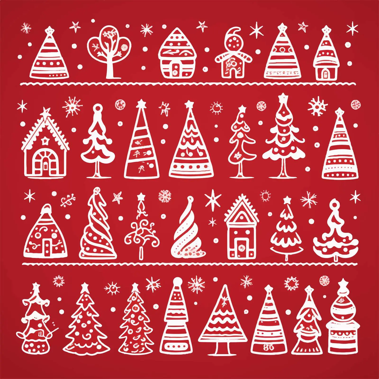 Hand-Drawn Christmas Line Doodle Borders — free download from Dotvec