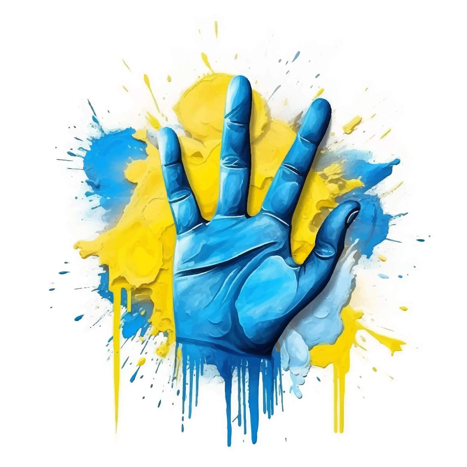 Hand Painted Ukrainian Flag Design with Message — free download from Dotvec