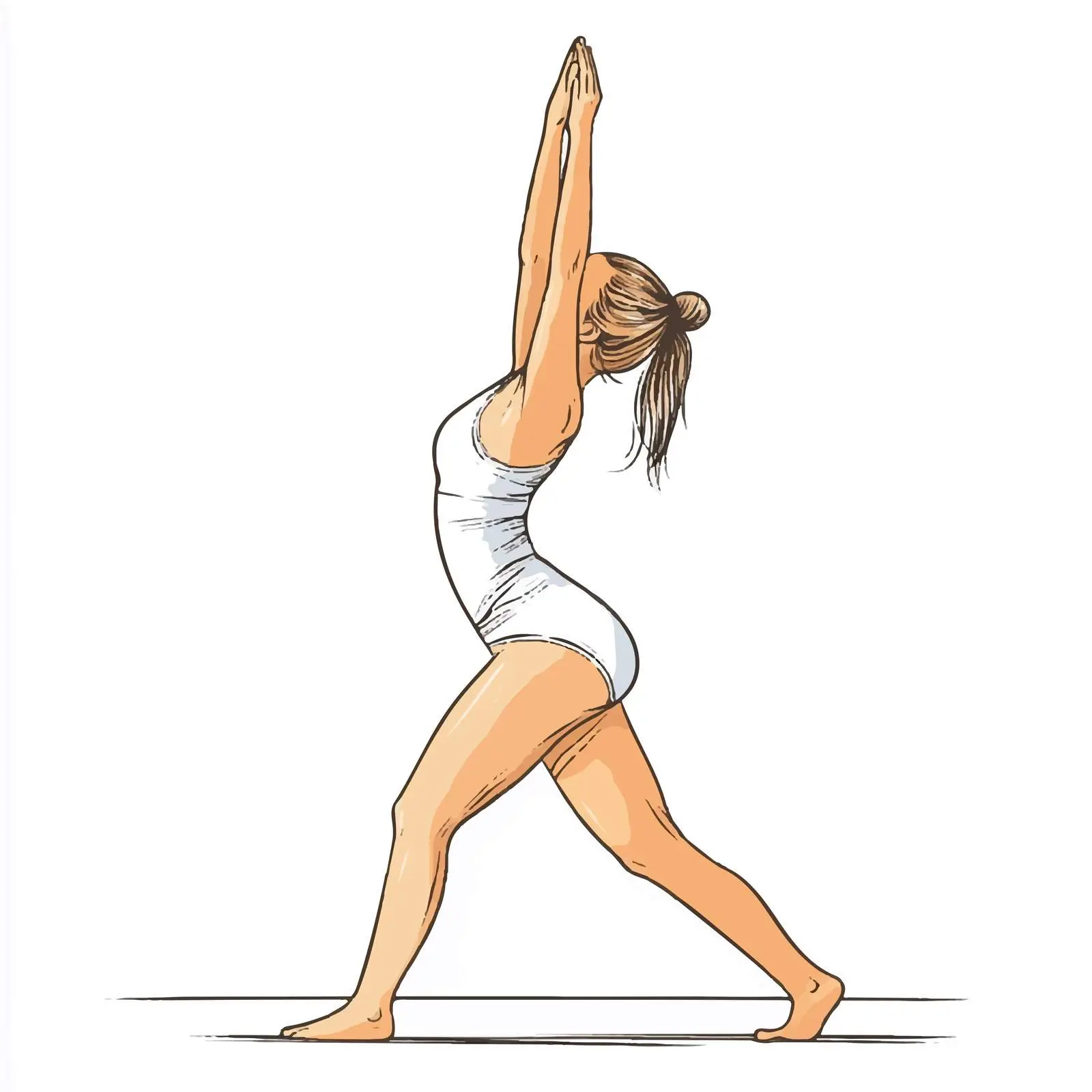 Woman Practicing Yoga Stretching Exercise Vector — free download from Dotvec